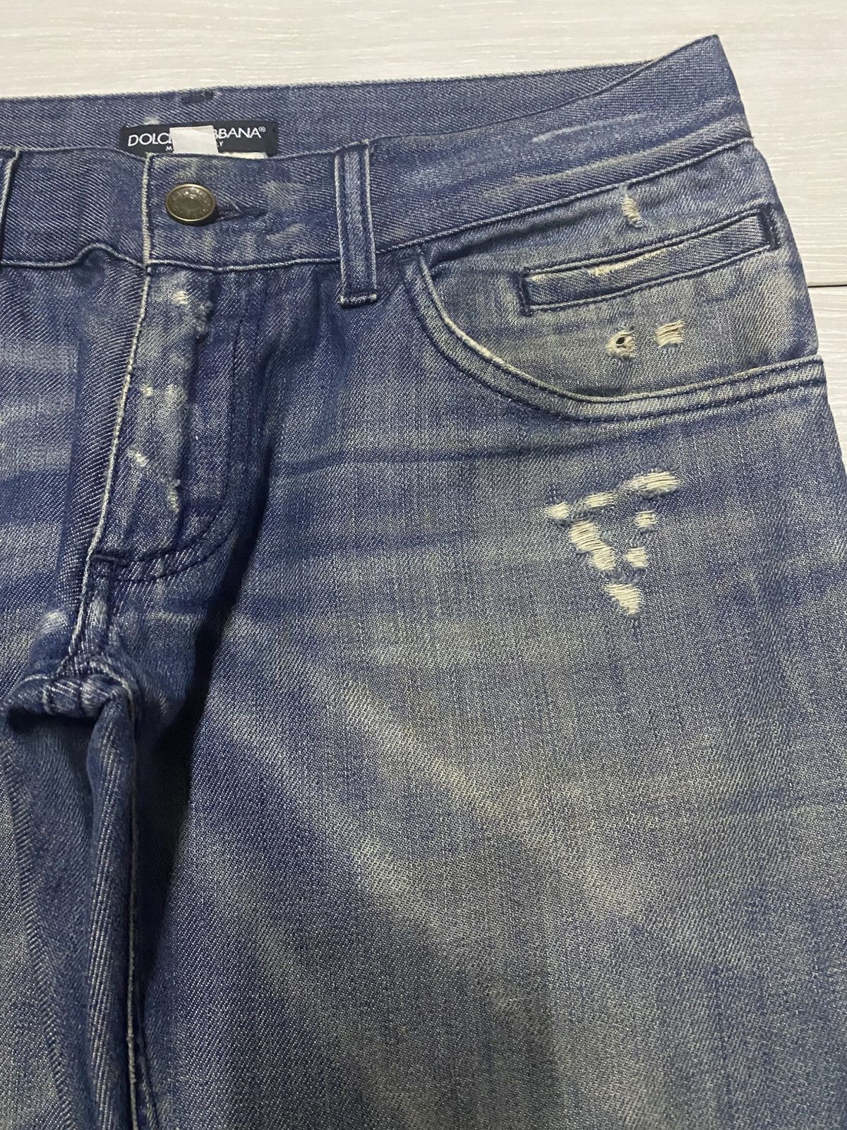 Dolce & Gabbana Vintage Dolce & Gabbana Distressed Distressed Skinny Jeans Size US 30 / EU 46 - 10 Thumbnail