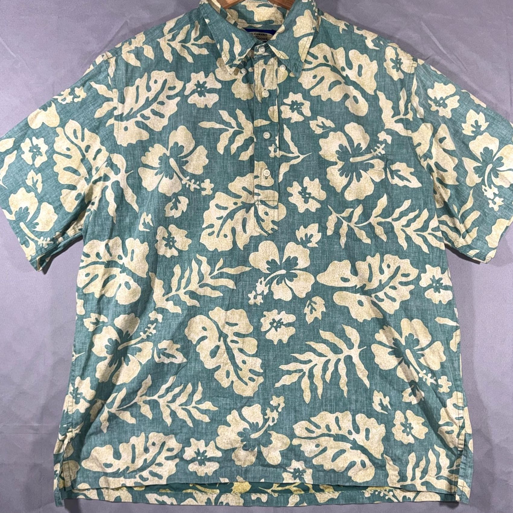 Reyn Spooner Reyn Spooner Phil Edwards Shirt Mens XL Green Floral Hawaiian Aloha Button-Front Short Sleeve Casual Tropic 100% Cotton Size US XL / EU 56 / 4 - 2 Thumbnail