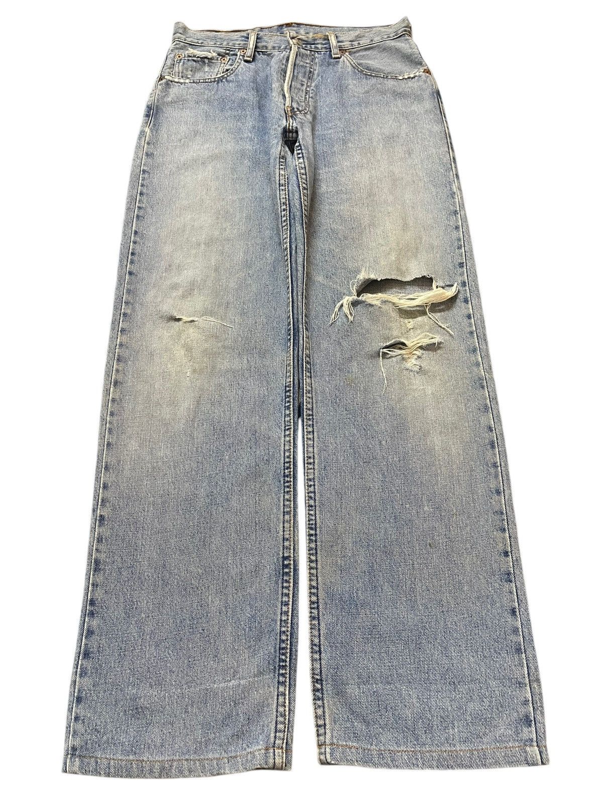 Levi's Vintage 90s Japan Levis 513 Faded Wash Distress Loose Jeans Size US 30 / EU 46 - 1 Thumbnail