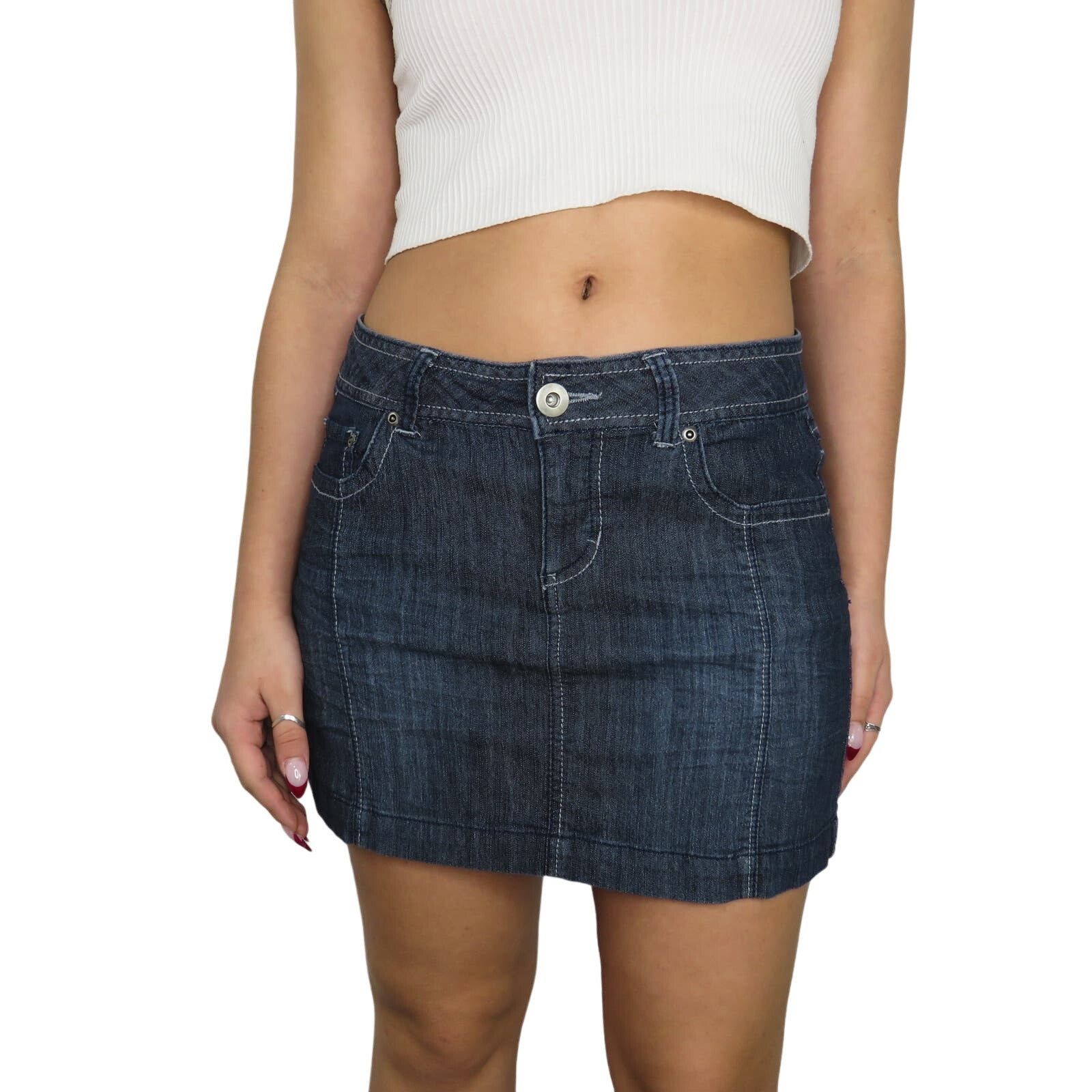 Vintage Y2k Denim Vintage Jean Mini Skirt Denim Micro Skirt 29" Size 29" - 3 Thumbnail