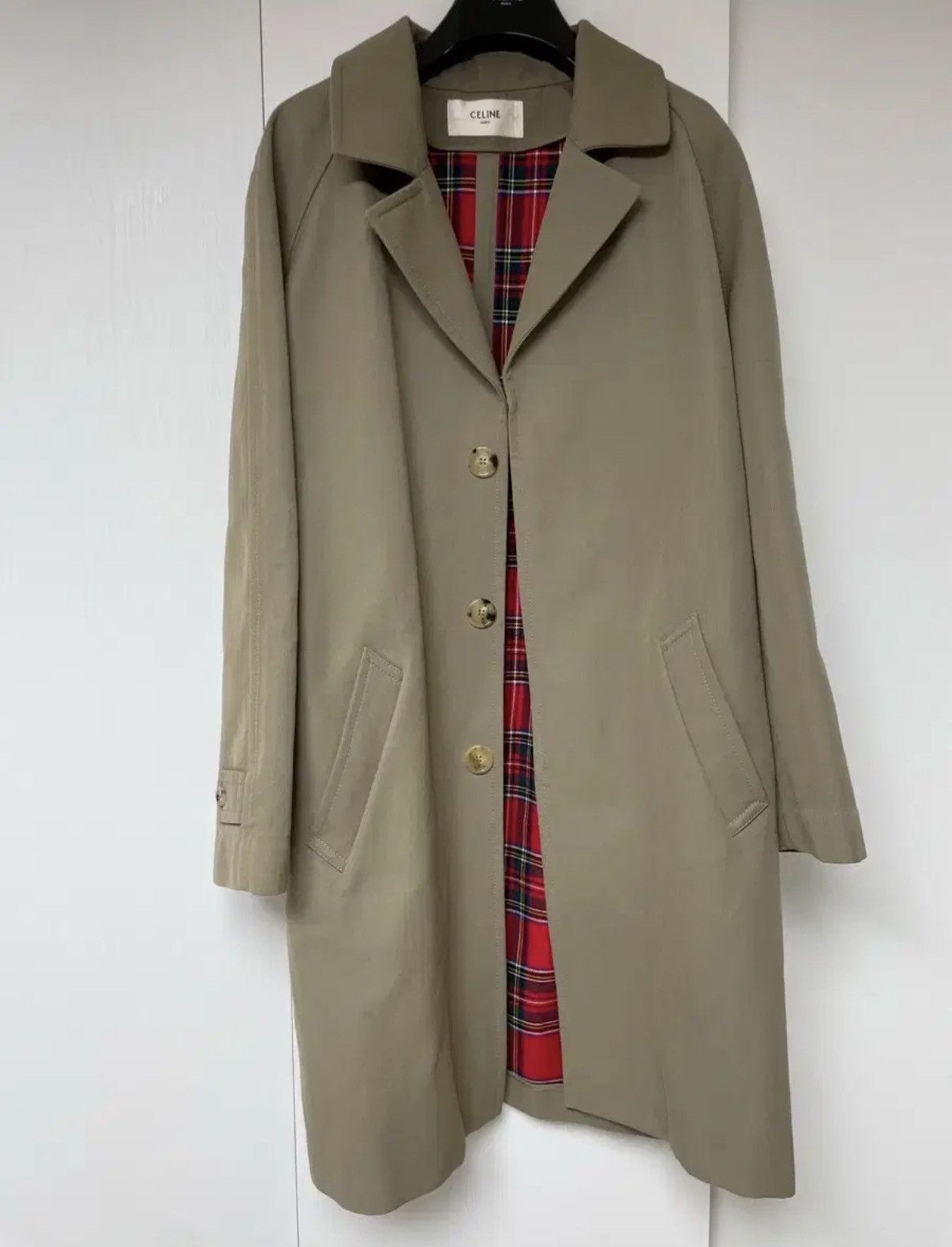Celine Celine 20FW check lining mac coat sz50 Size US M / EU 48-50 / 2 - 1 Thumbnail
