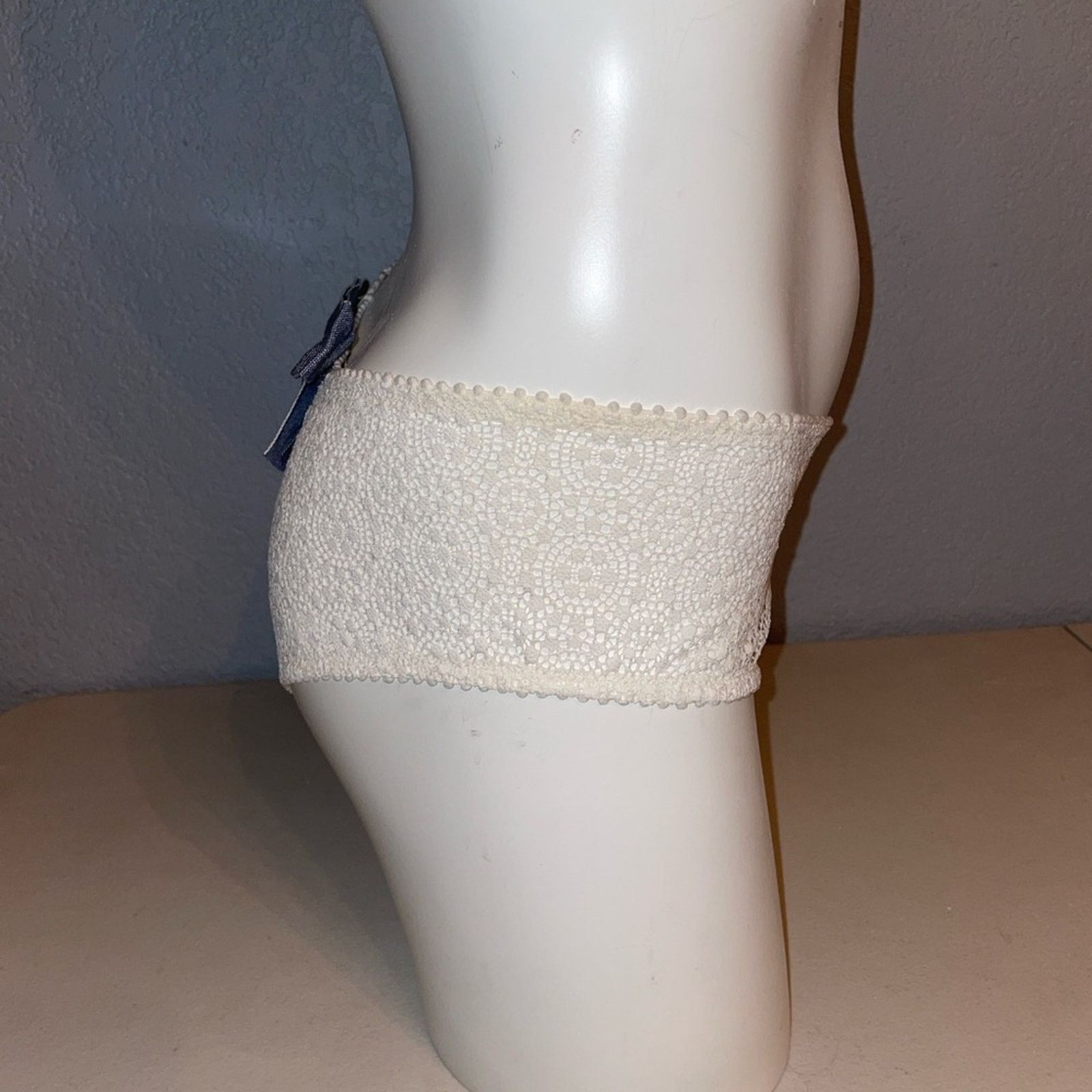 Victoria's Secret Victoria’s Secret Cheeky Panty Lace Panty Denim Bow Back Size ONE SIZE - 3 Thumbnail