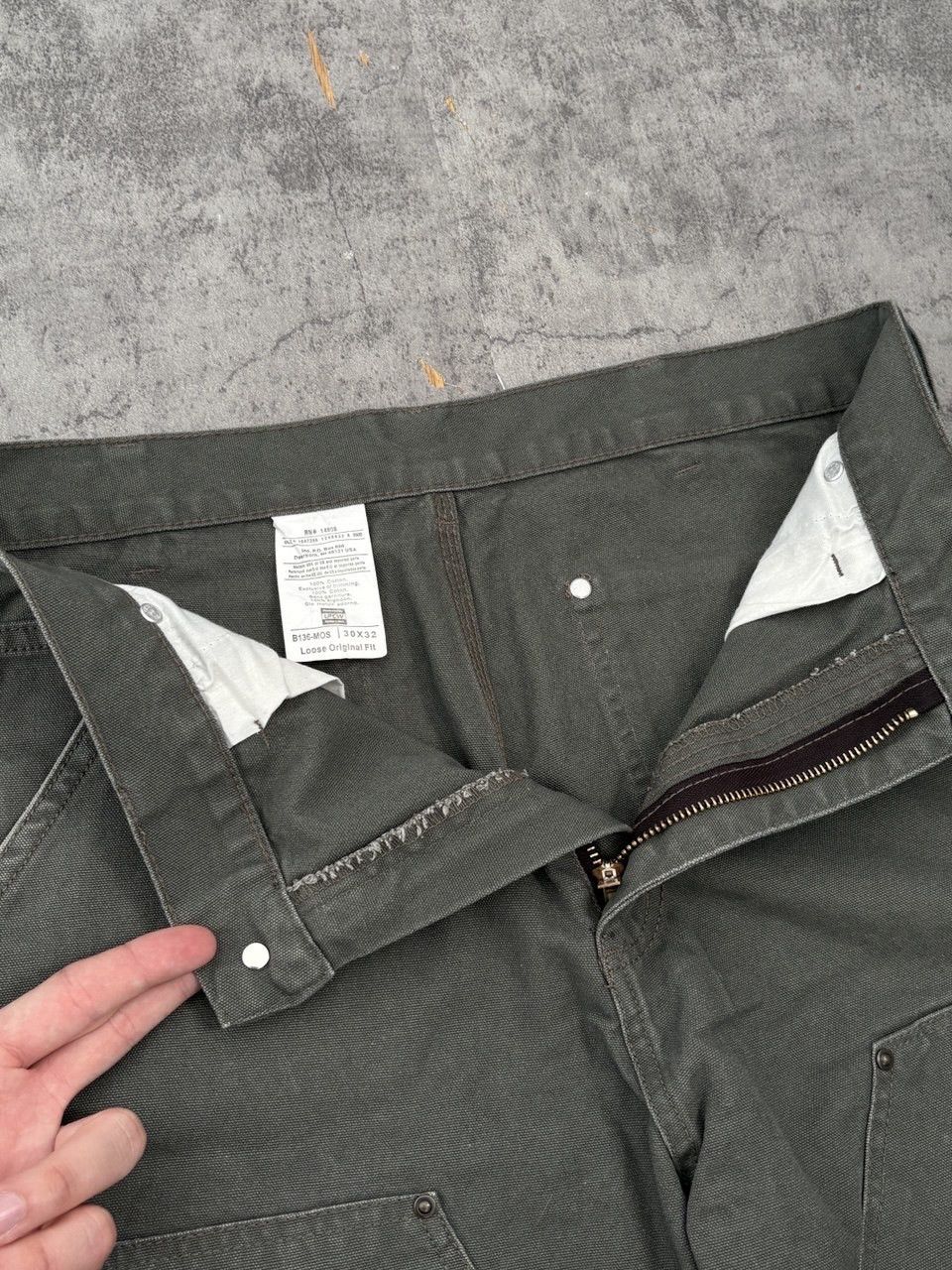 Carhartt Double Knee Duck Canvas Moss Green Carpenter Pant