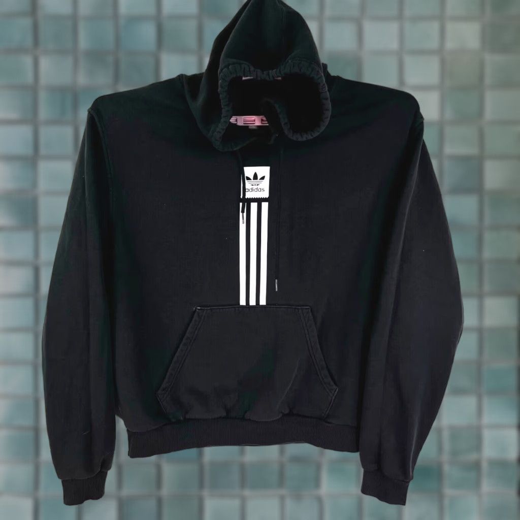 Adidas Adidas Hoodie Adult M Black Solid Long Sleeve Three Stripe Colum Logo Pullover Mens Size US M / EU 48-50 / 2 - 1 Thumbnail