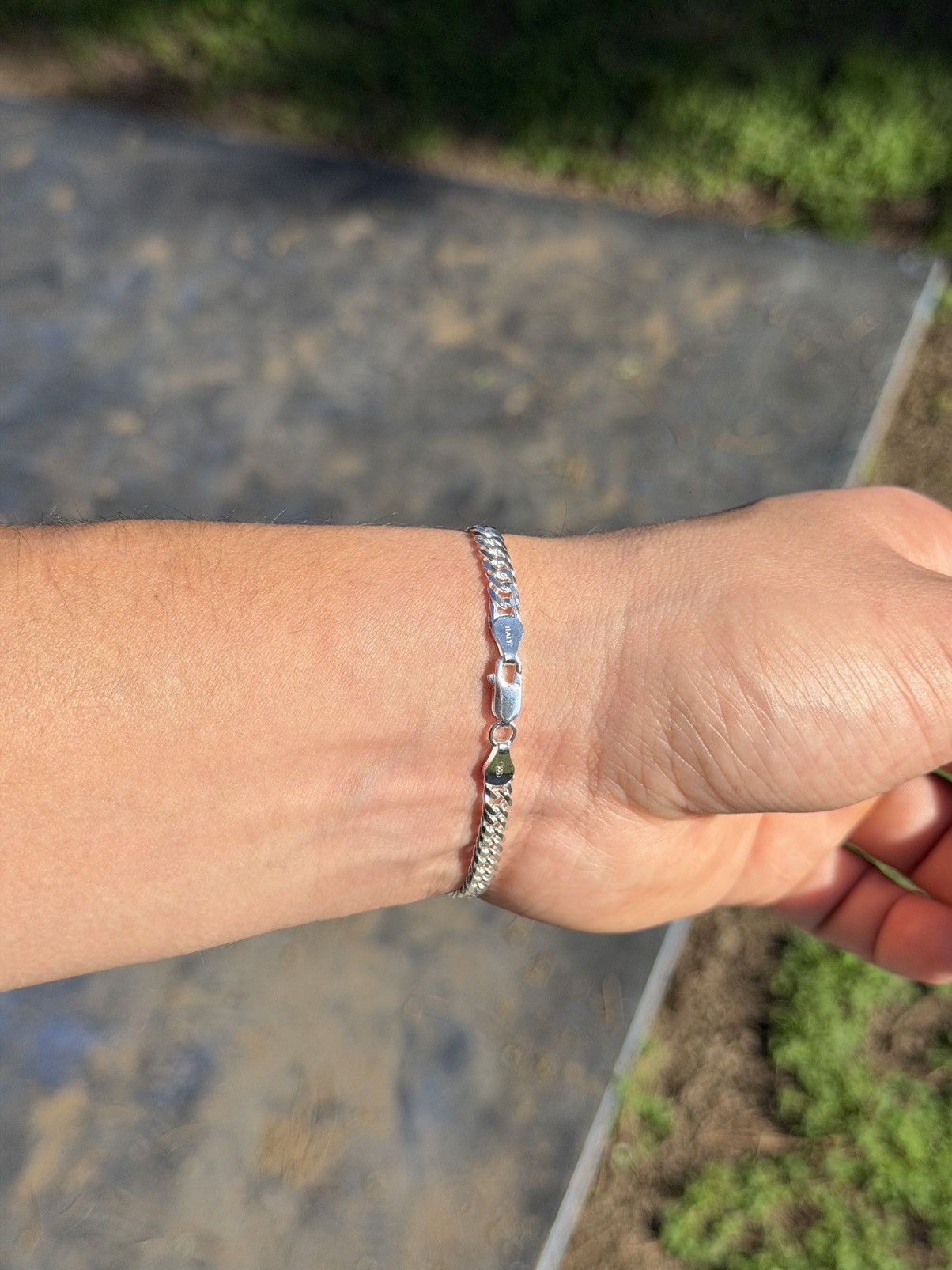 Sterling Silver Silver double link bracelet 7” Size ONE SIZE - 3 Thumbnail