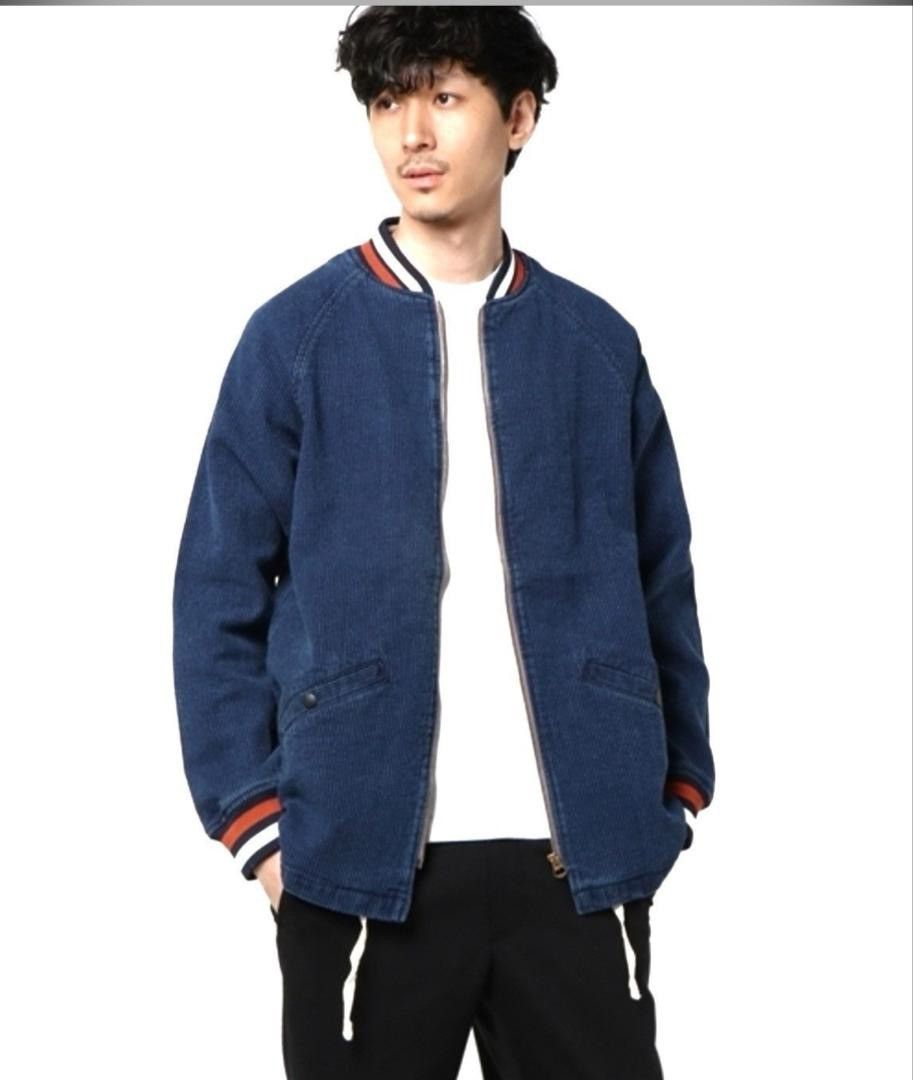 Japanese Brand Authentic Aozora Sashiko Denim Ribbed Jacket Size US L / EU 52-54 / 3 - 1 Thumbnail