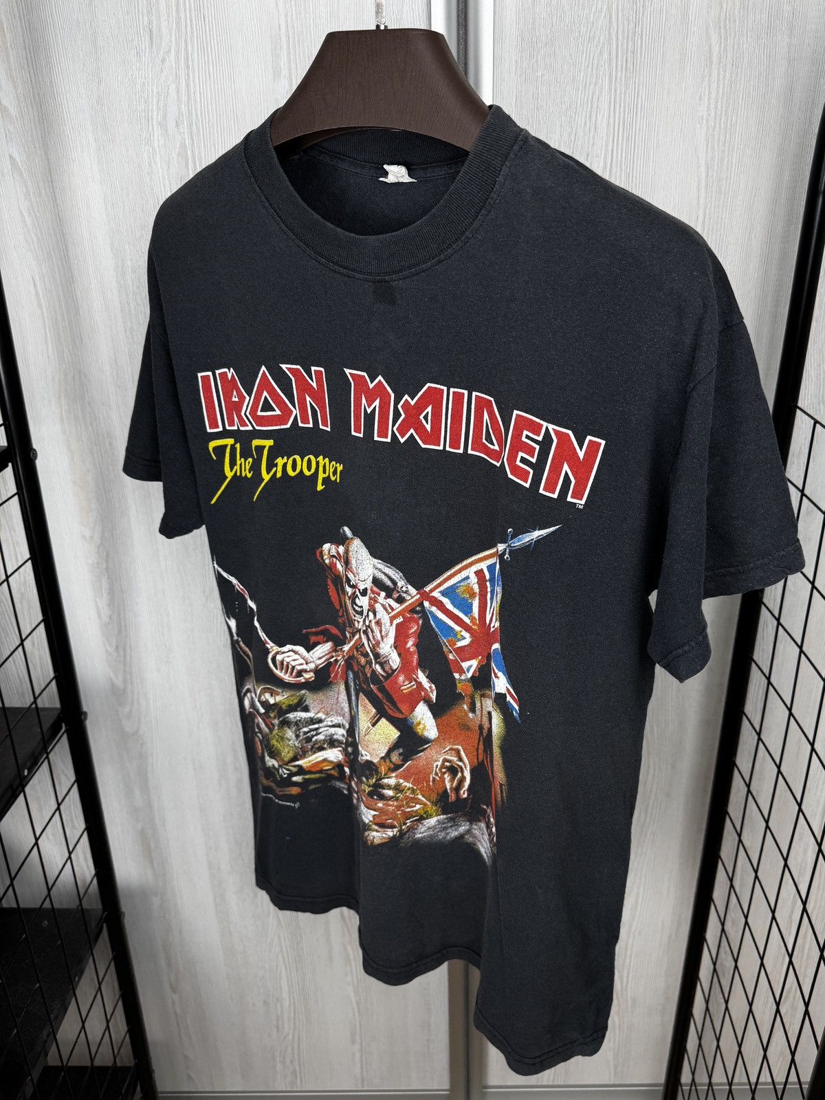 Fruit Of The Loom Vintage 1998 Iron Maiden The Trooper Black Band Tee size M-L Size US L / EU 52-54 / 3 - 7 Thumbnail