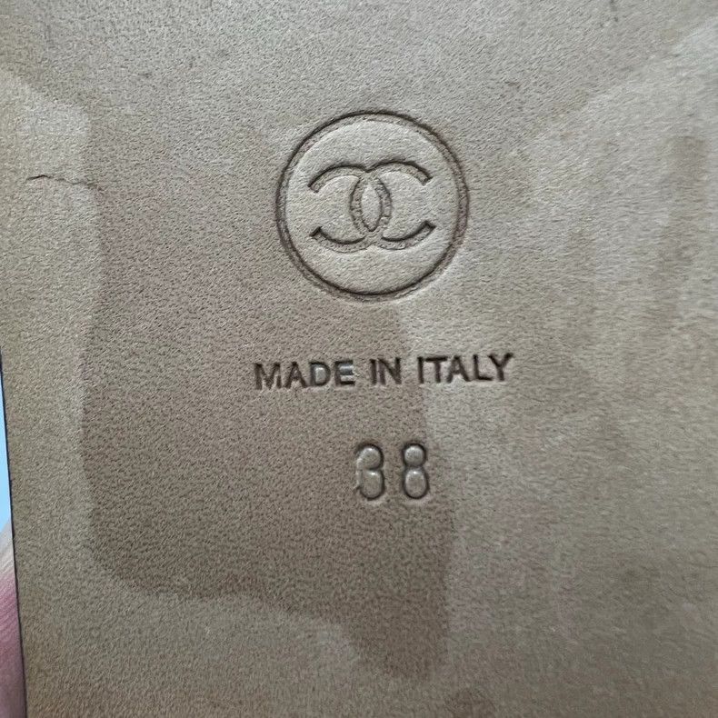 Chanel Chanel Thick-soled slippers with tweed logo Size US 7.5 / IT 37.5 - 7 Thumbnail