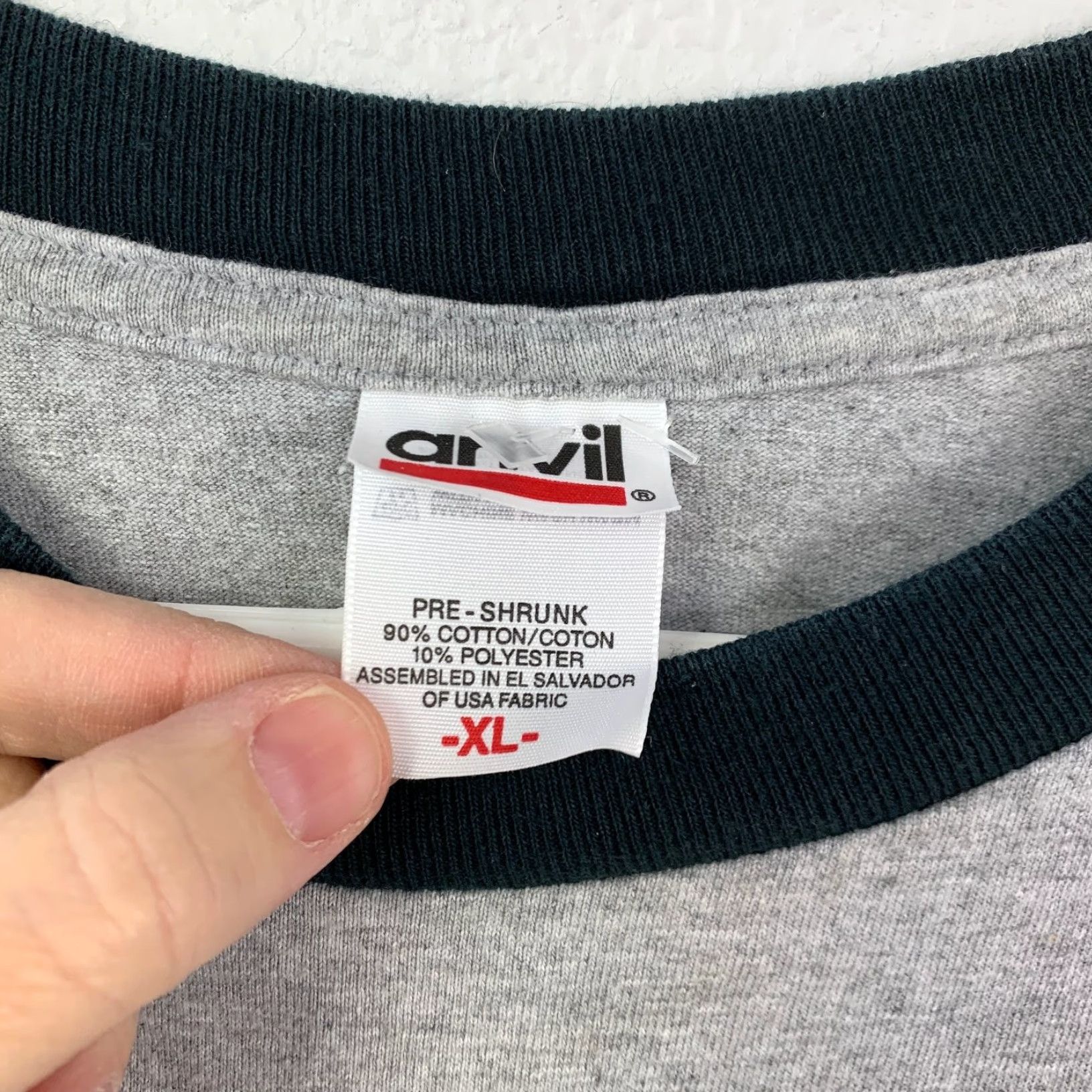 Anvil The Exchange Restaurant Gray Ringer T-Shirt Mens XL Anvil Cotton Blend 2004 Size US XL / EU 56 / 4 - 5 Thumbnail
