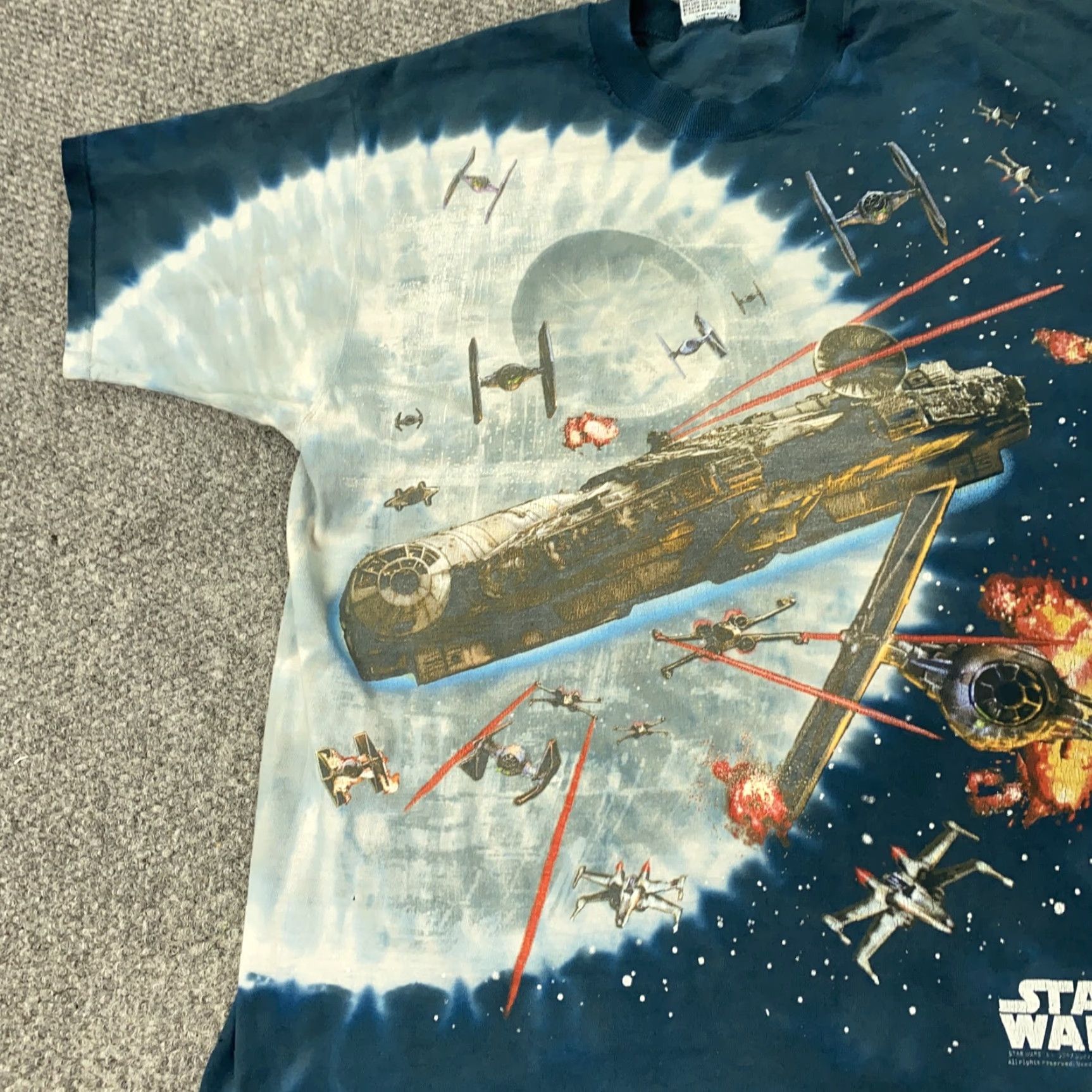 Liquid Blue VINTAGE Star Wars T-Shirt Men's Large Cotton Space Sci-Fi 90s Battle Graphic Liquid Blue Size US L / EU 52-54 / 3 - 2 Thumbnail