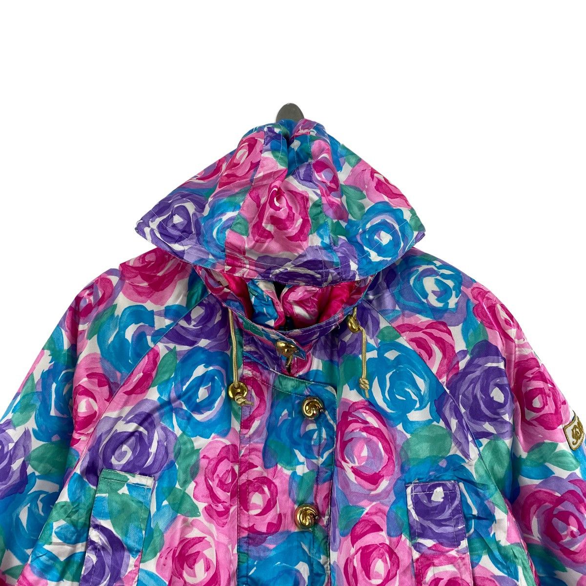 Vintage Vintage FABLICE Floral Overprint Snow Ski Winter Jacket Size L / US 10 / IT 46 - 2 Thumbnail