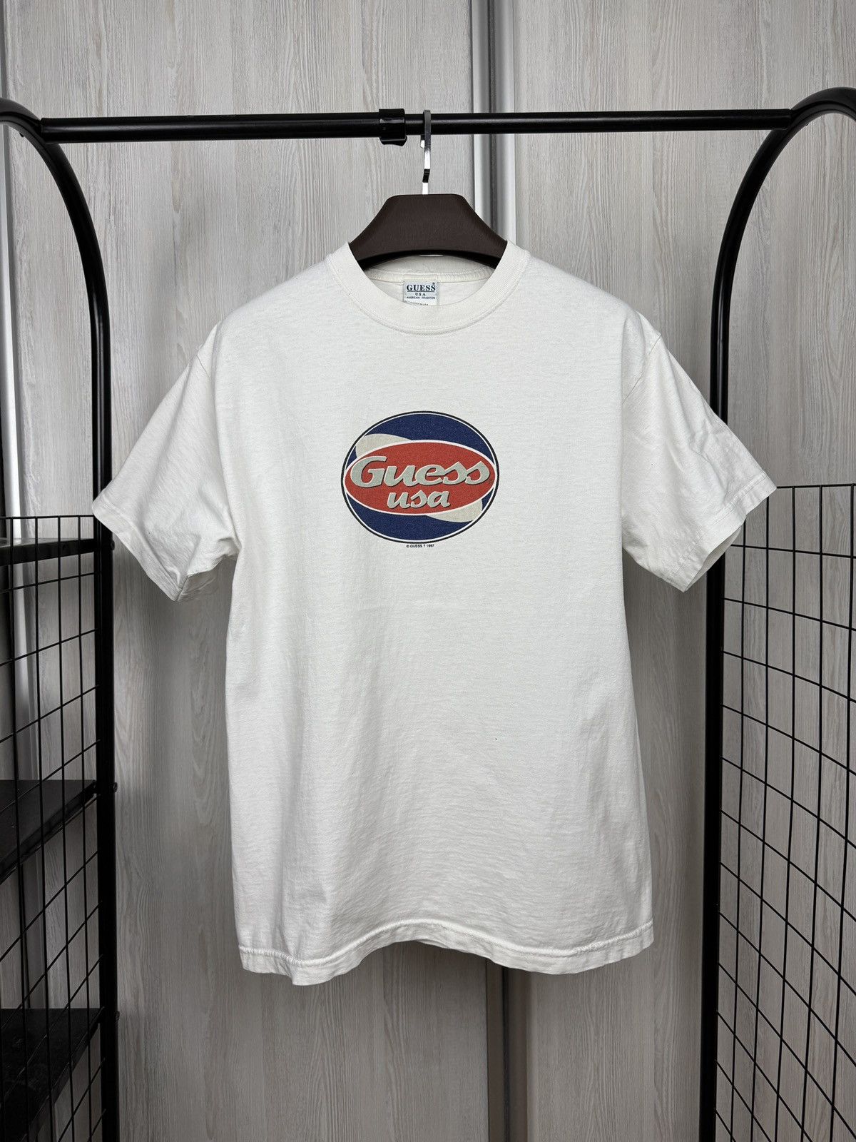Guess Guess USA vintage 90s big logo 1997 white tee shirt Size US M / EU 48-50 / 2 - 1 Thumbnail