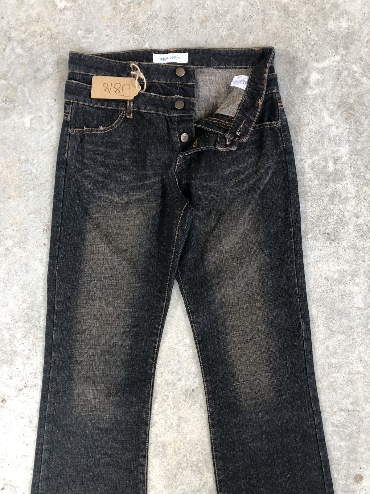 If Six Was Nine Japanese Aqua Flared Jeans Double Waist Distressed Size US 30 / EU 46 - 3 Thumbnail
