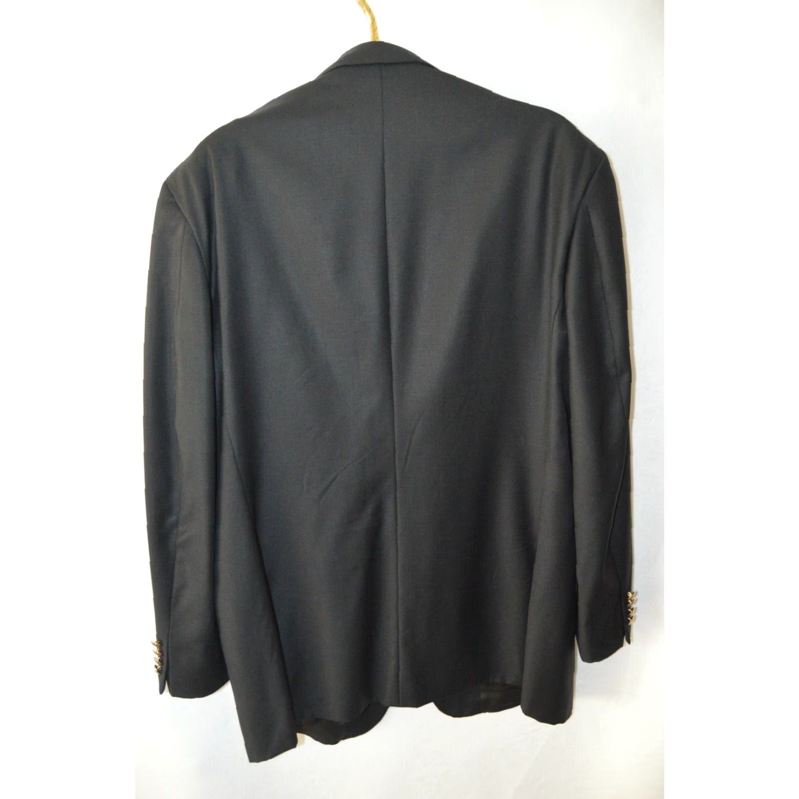 Joseph Abboud Joseph Abboud Sport Coat Men 46L Black Wool Blend Two Button Double-Vented Blazer Jacket Coat Notch Lapel Classic Fit Long Solid Shirt/Coat - Mens Size 46R - 2 Thumbnail