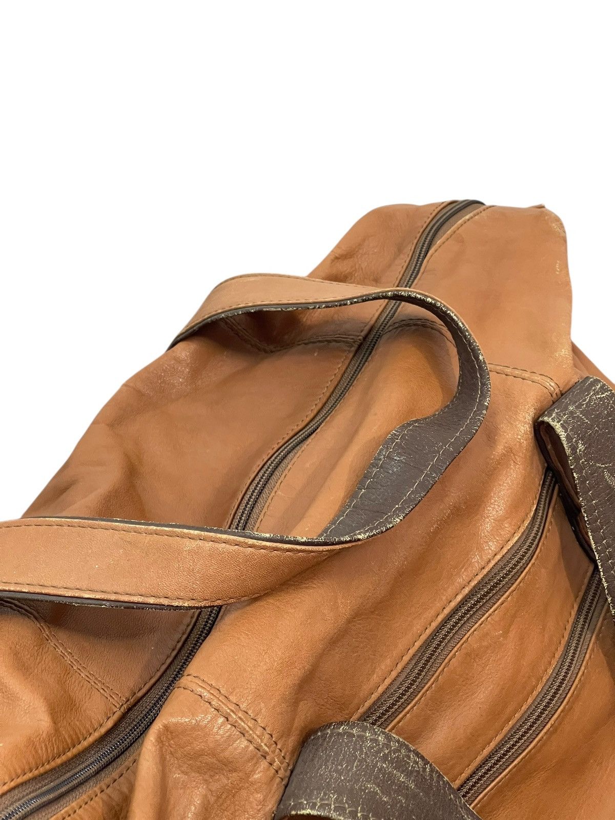 Leather Real Leather Patina Vtg Unknown Japan Duffle Travel Bag 9🟩 Size ONE SIZE - 12 Thumbnail
