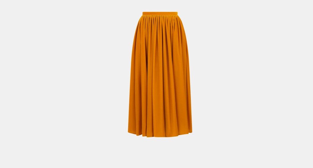 Dior o1w1db10225 Mid-Length Flared Skirt in Orange Size 28" / US 6 / IT 42 - 1 Thumbnail