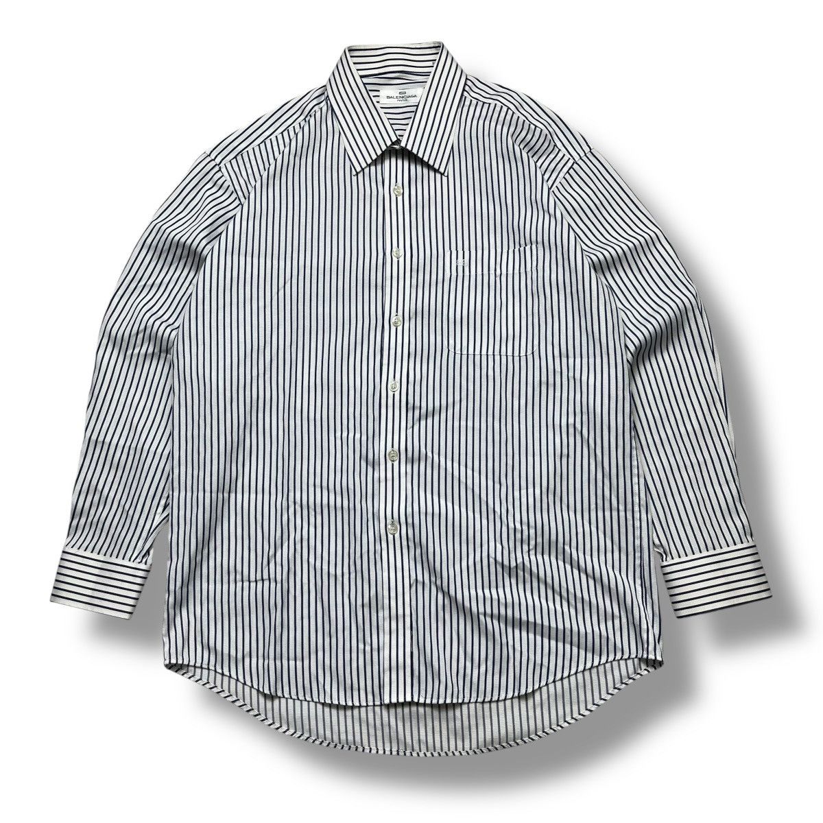 Balenciaga Vintage Balenciaga Paris striped Long Sleeve Button shirt Size US L / EU 52-54 / 3 - 2 Thumbnail