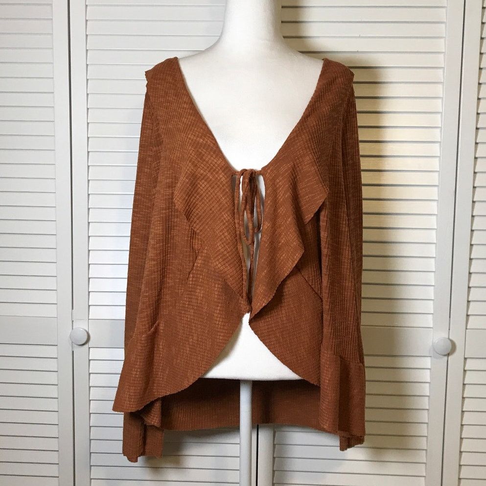 Towncraft Ragdoll Brown V-neck Long Sleeve Cardigan Sweater XL Size XL / US 12-14 / IT 48-50 - 1 Thumbnail