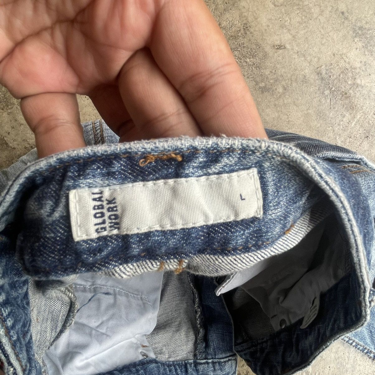 Global Work 🔥Vintage Global Work Stoned Washed Ripped Distress Jeans Size US 33 - 14 Thumbnail