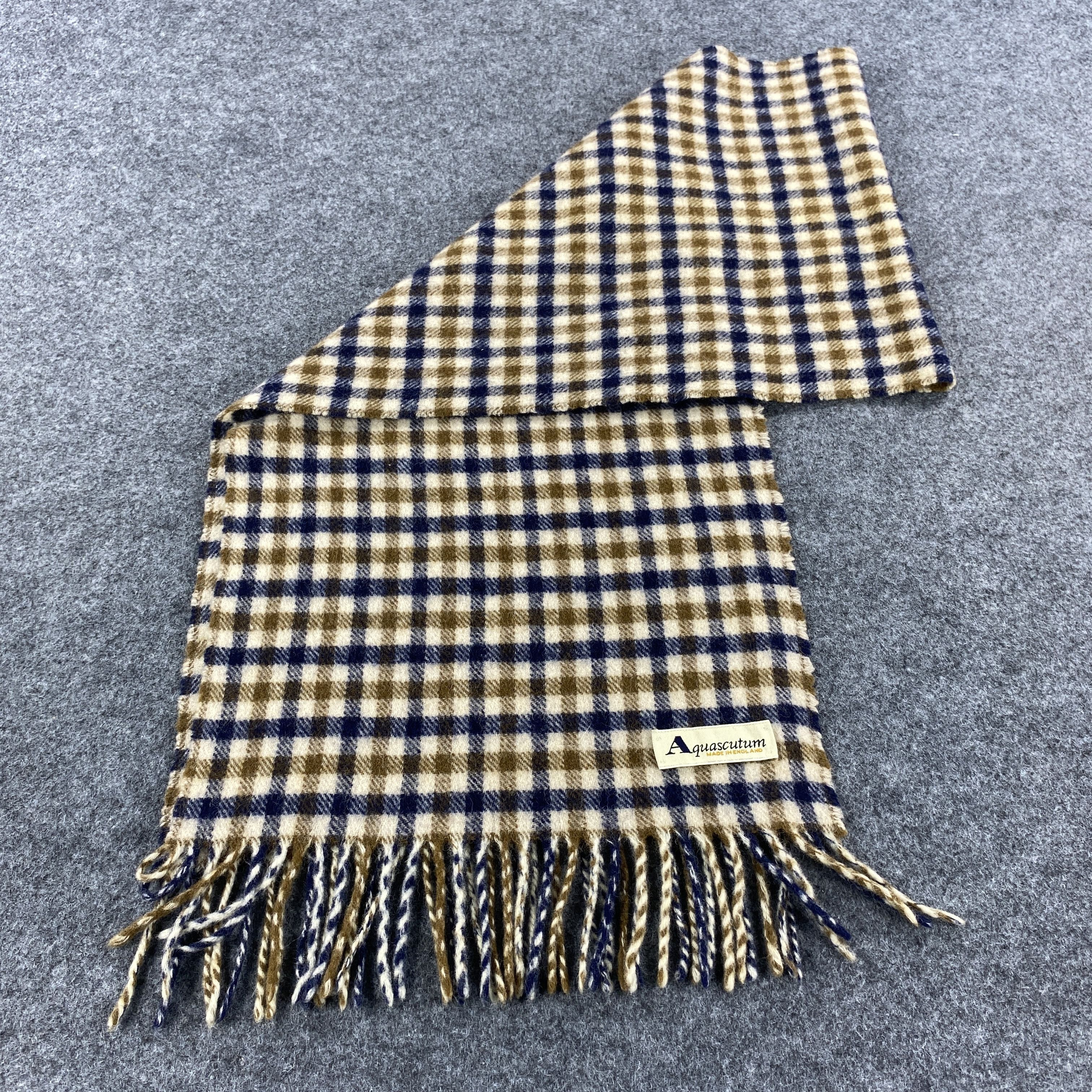Aquascutum × Vintage GF10544 Aquascutum Scarf Neck Wear Muffler Nova Check Size ONE SIZE - 9 Thumbnail