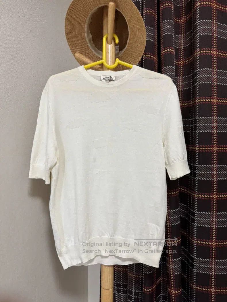 Hermes Hermes Cashmere off-white cloud short-sleeve T-shirt, clou Size US L / EU 52-54 / 3 - 1 Thumbnail