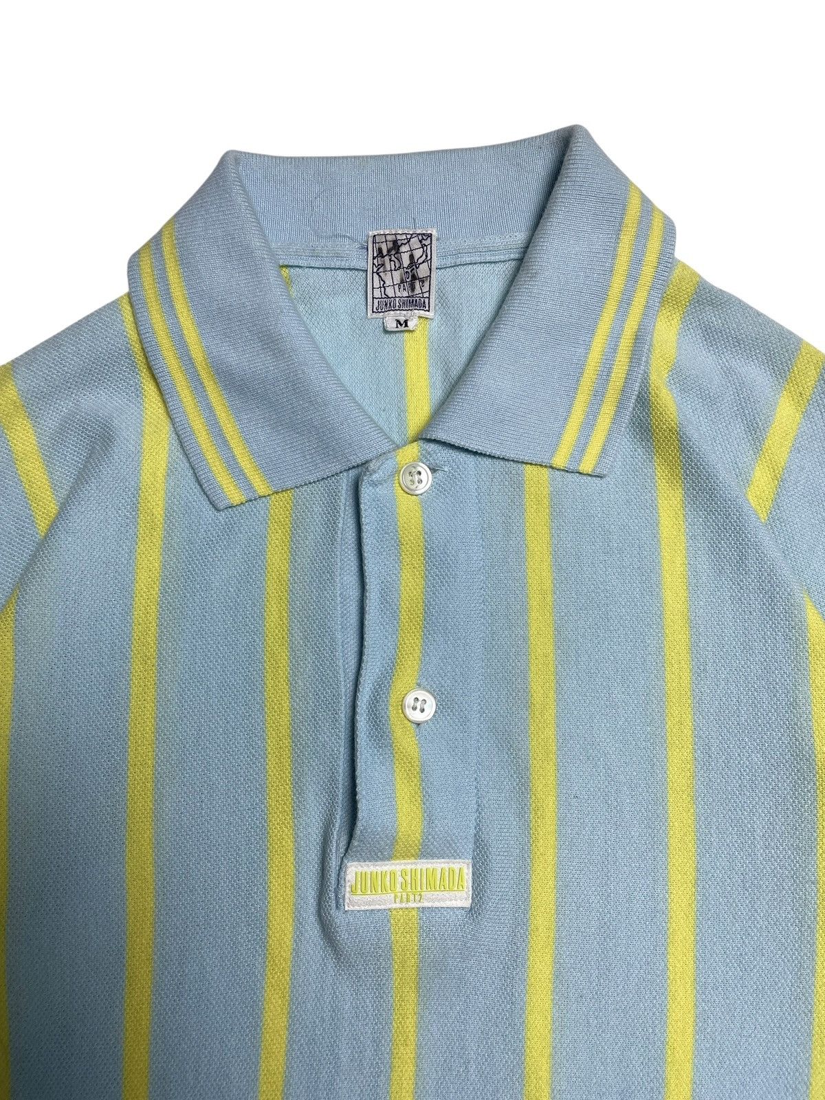 Junko Shimada 1990’s Junko Shimada - Long Stripe Pattern Polo Shirt Size US M / EU 48-50 / 2 - 2 Thumbnail