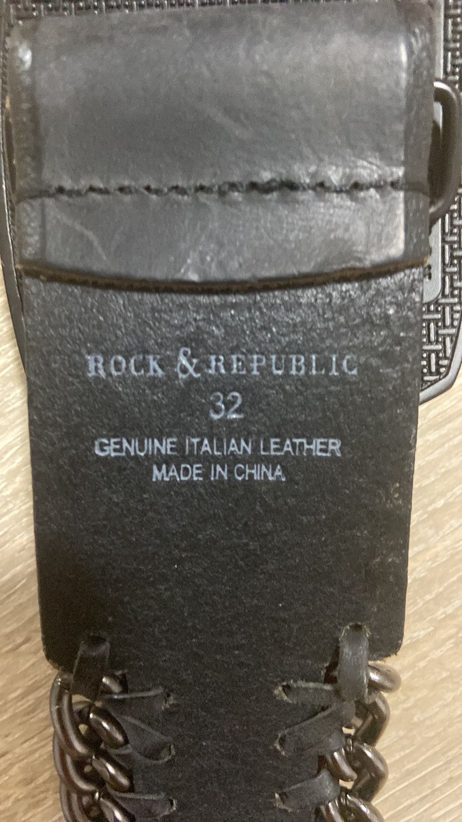 Rock & Republic × Vintage Vintage Rock & Republic Skull Wing Logo Heavy Metal Belt Size 32 - 5 Thumbnail