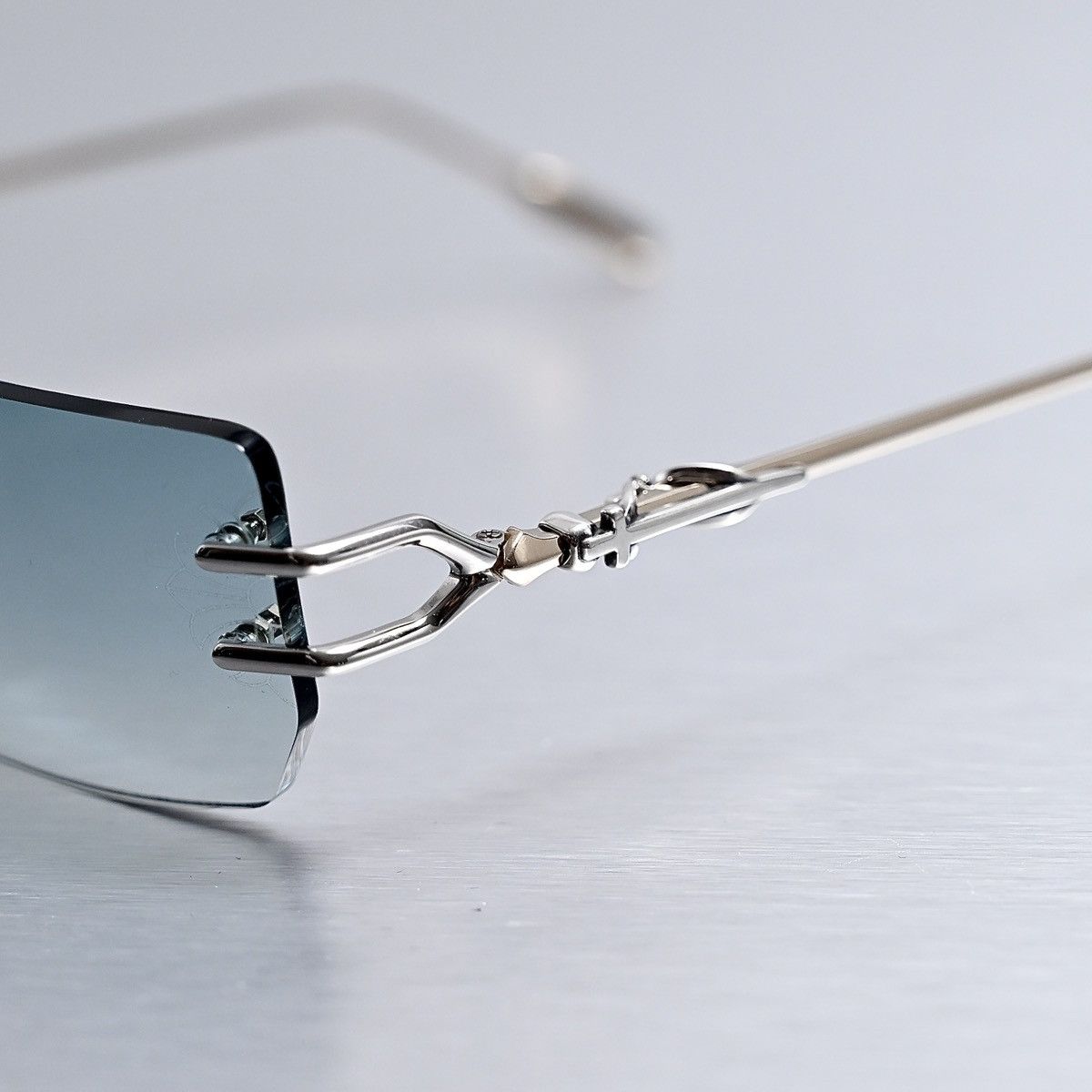 Chrome Hearts CHROME HEARTS LORDIE SHINY SILVER - GOLD PLATED SUNGLASSES Size ONE SIZE - 3 Thumbnail