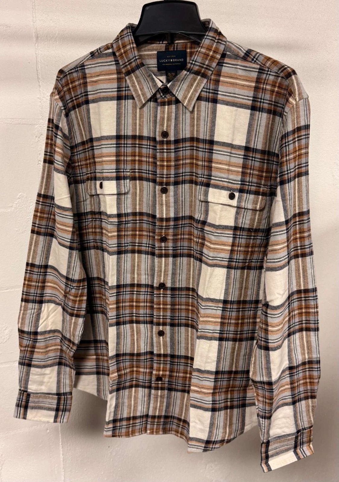 Lucky Brand Lucky Brand Plaid Flannel Shirt Long Sleeve Size US XL / EU 56 / 4 - 1 Thumbnail