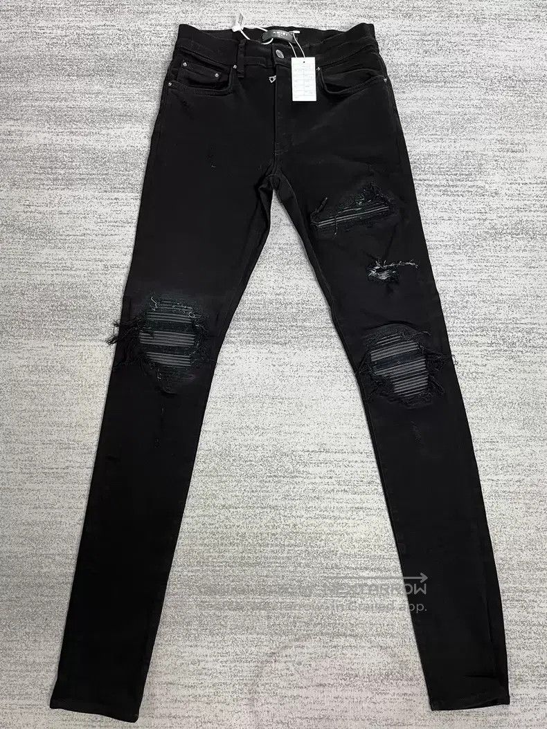 Amiri Amiri Size 29 Black patchwork ruins the jeans Size US 29 - 1 Thumbnail