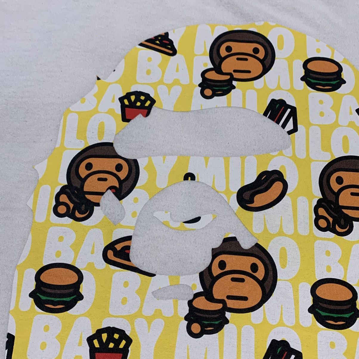 Bape Bape Medium Baby Milo Ape Head White Tee 'Junk Food' Size US M / EU 48-50 / 2 - 4 Thumbnail