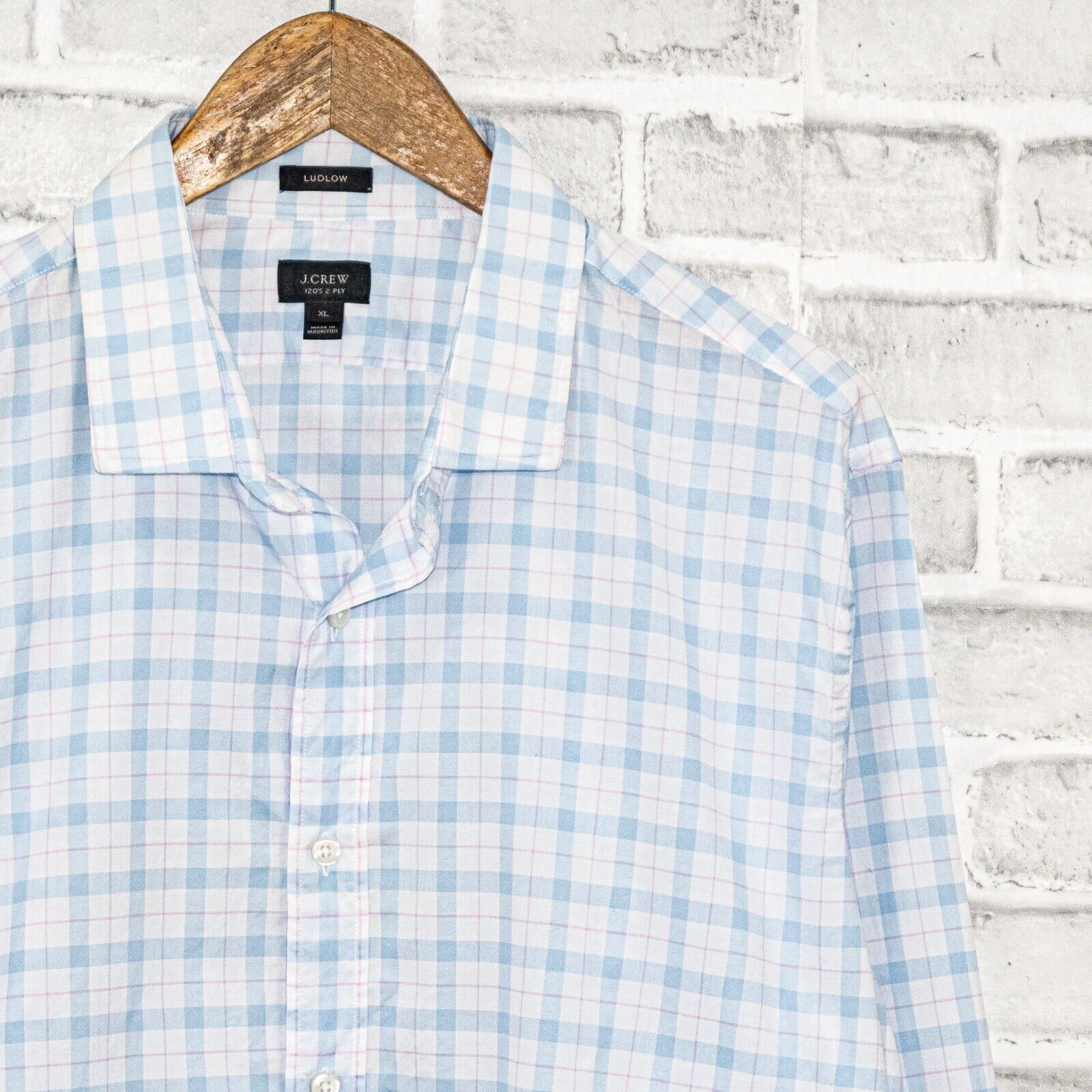 J.Crew J.Crew Men's Ludlow fit Button up Shirt in light blue check Size US XL / EU 56 / 4 - 2 Thumbnail
