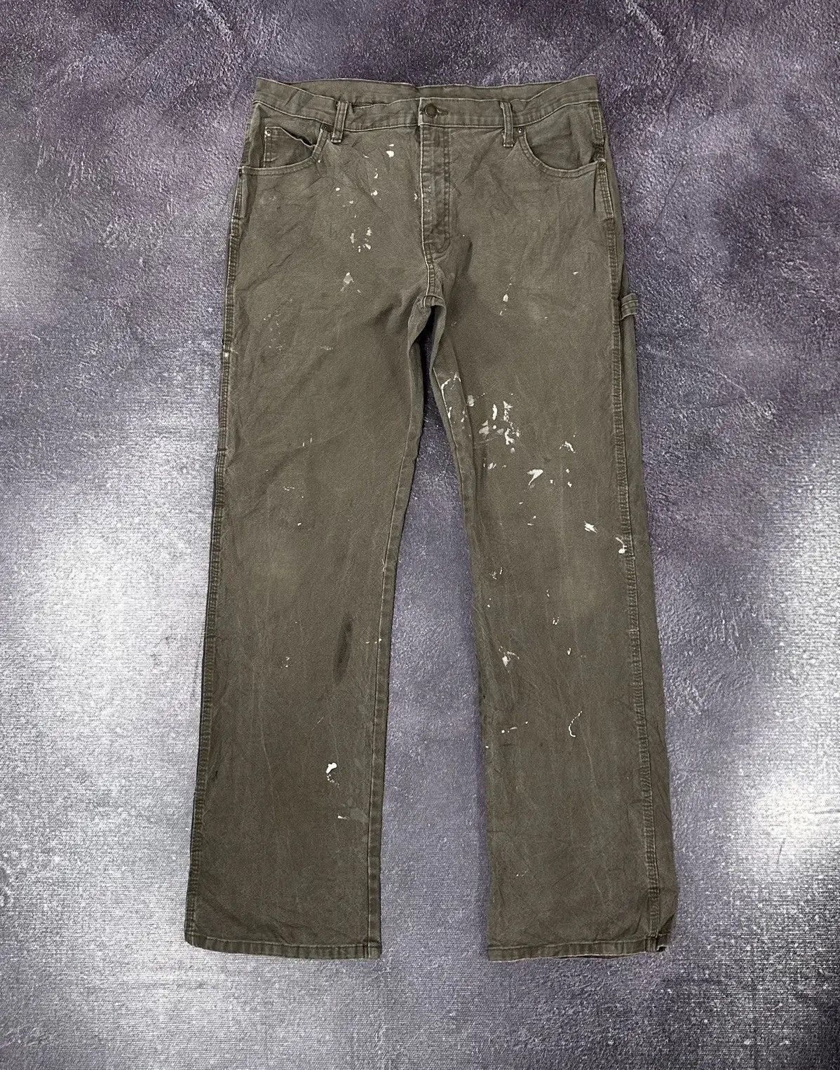 Dickies × Vintage Vintage Dickies Y2K Khaki Painted Work Hype Baggy Pants Size US 36 / EU 52 - 2 Thumbnail