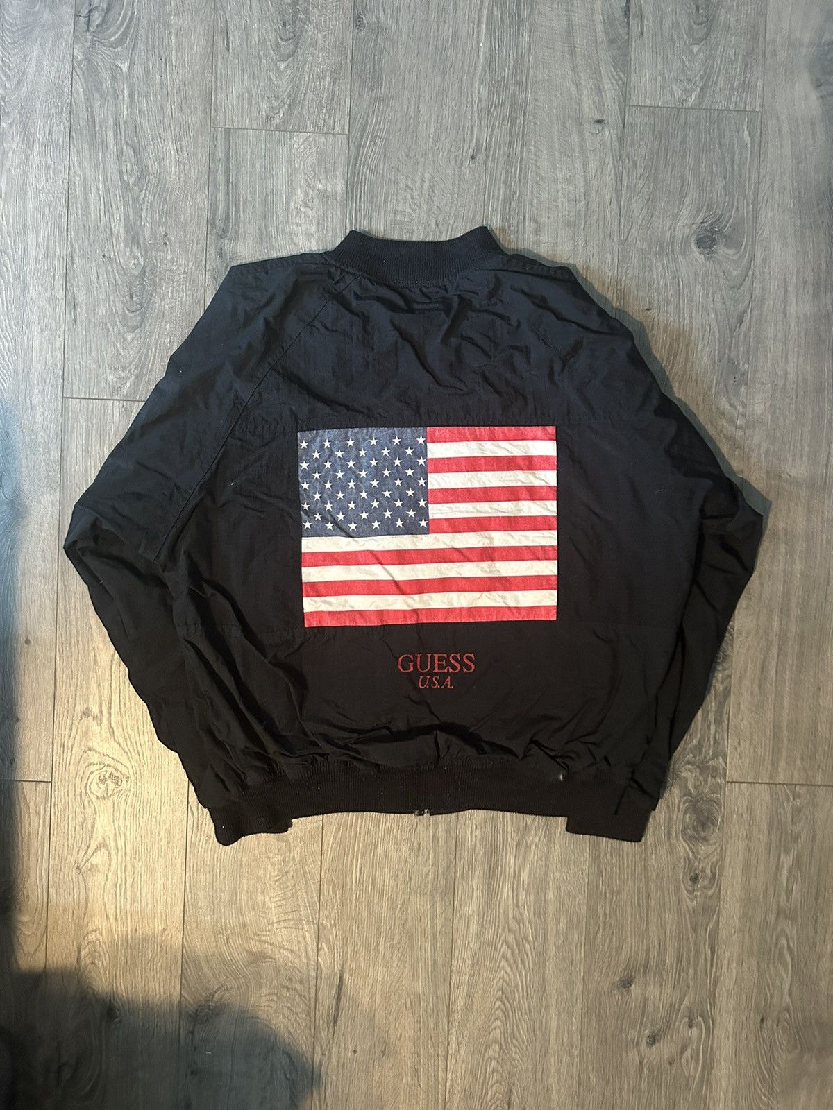 Guess × Vintage Vintage Black Bomber Jacket Size US M / EU 48-50 / 2 - 2 Thumbnail