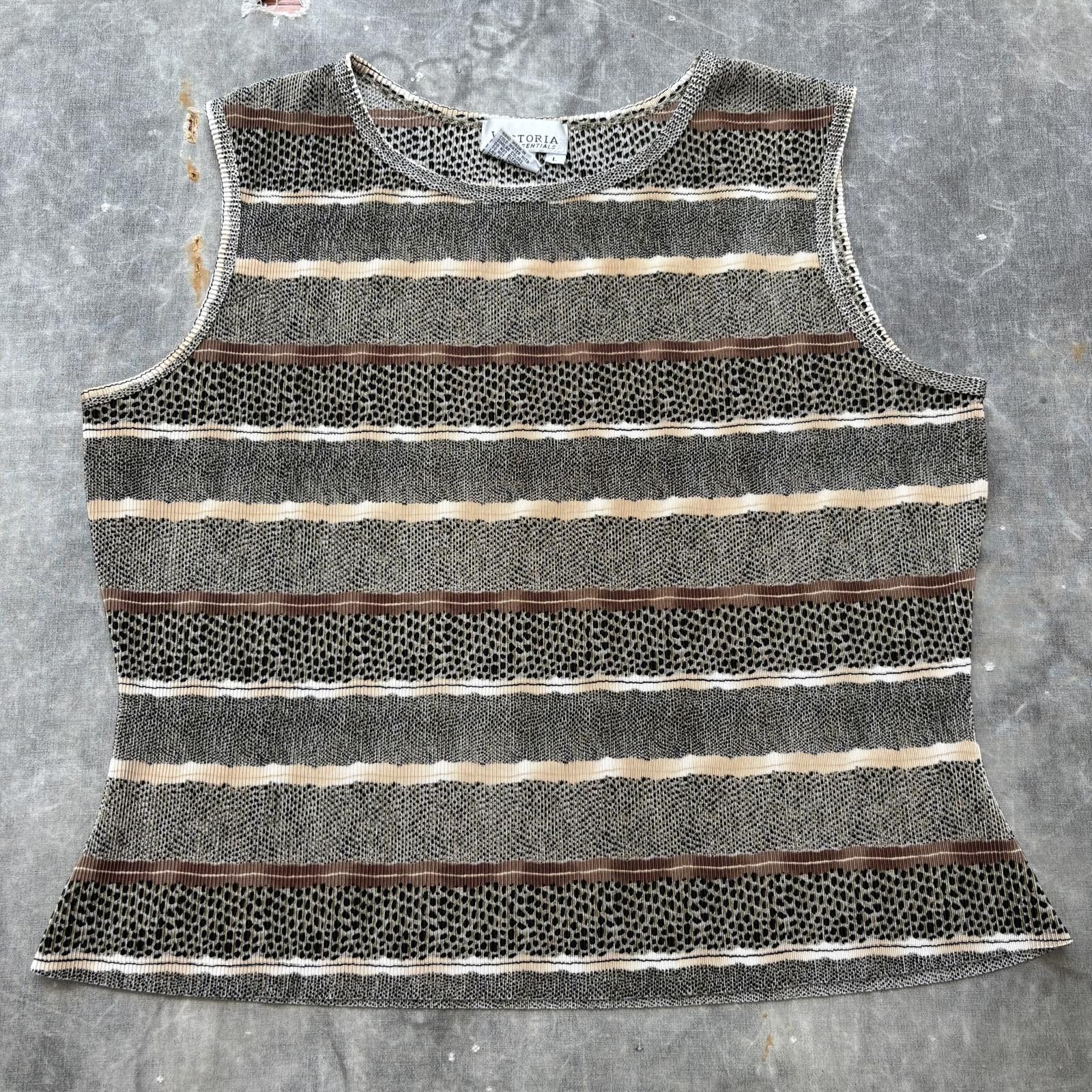Vintage Vintage 90s Y2K Leopard Snake Pattern Indie Ribbed Tank Top Size L / US 10 / IT 46 - 1 Thumbnail