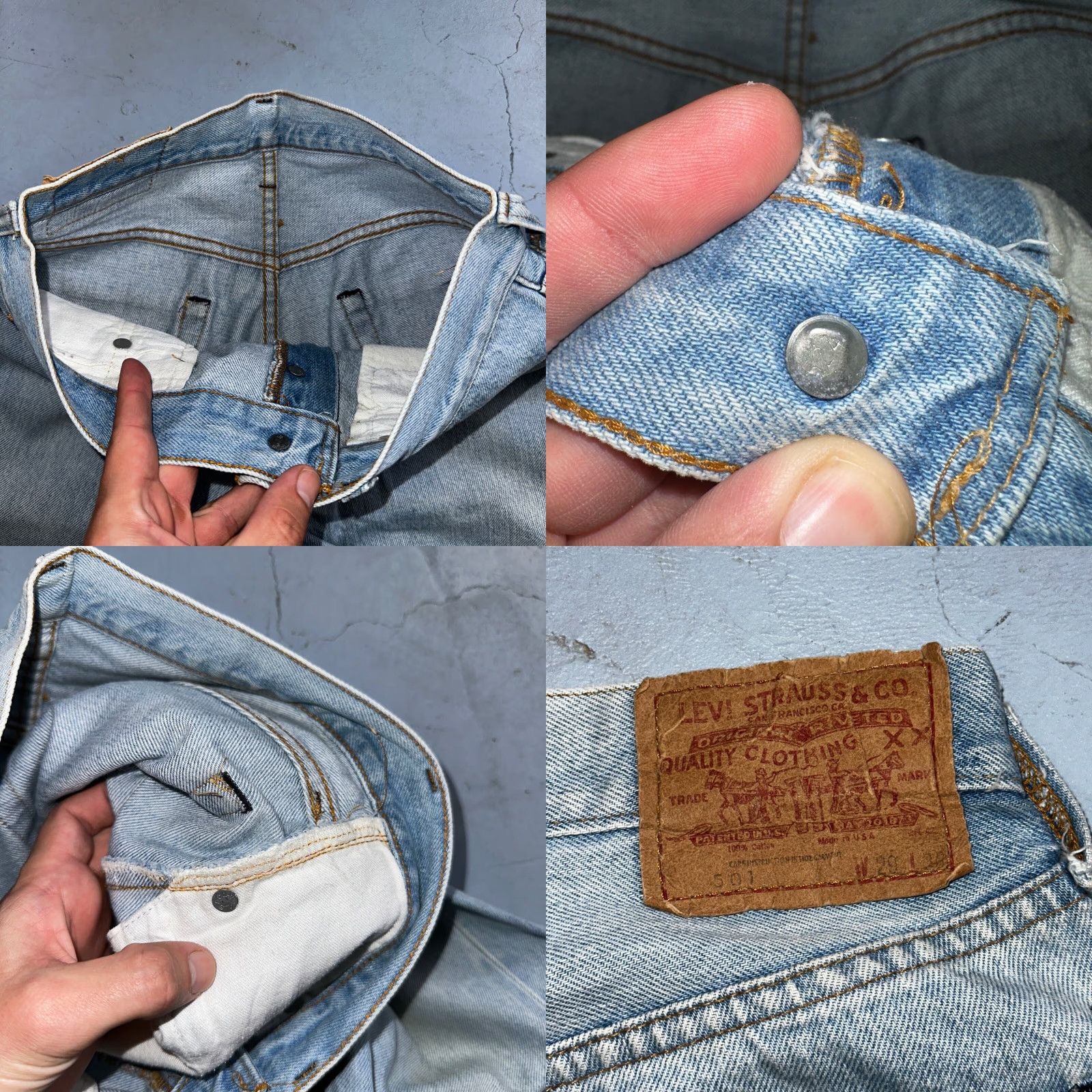 Levi's VINTAGE Levi's 501 Jeans Men 29x30 Light Wash 80s USA Distressed Straight Fit Size US 29 - 8 Thumbnail