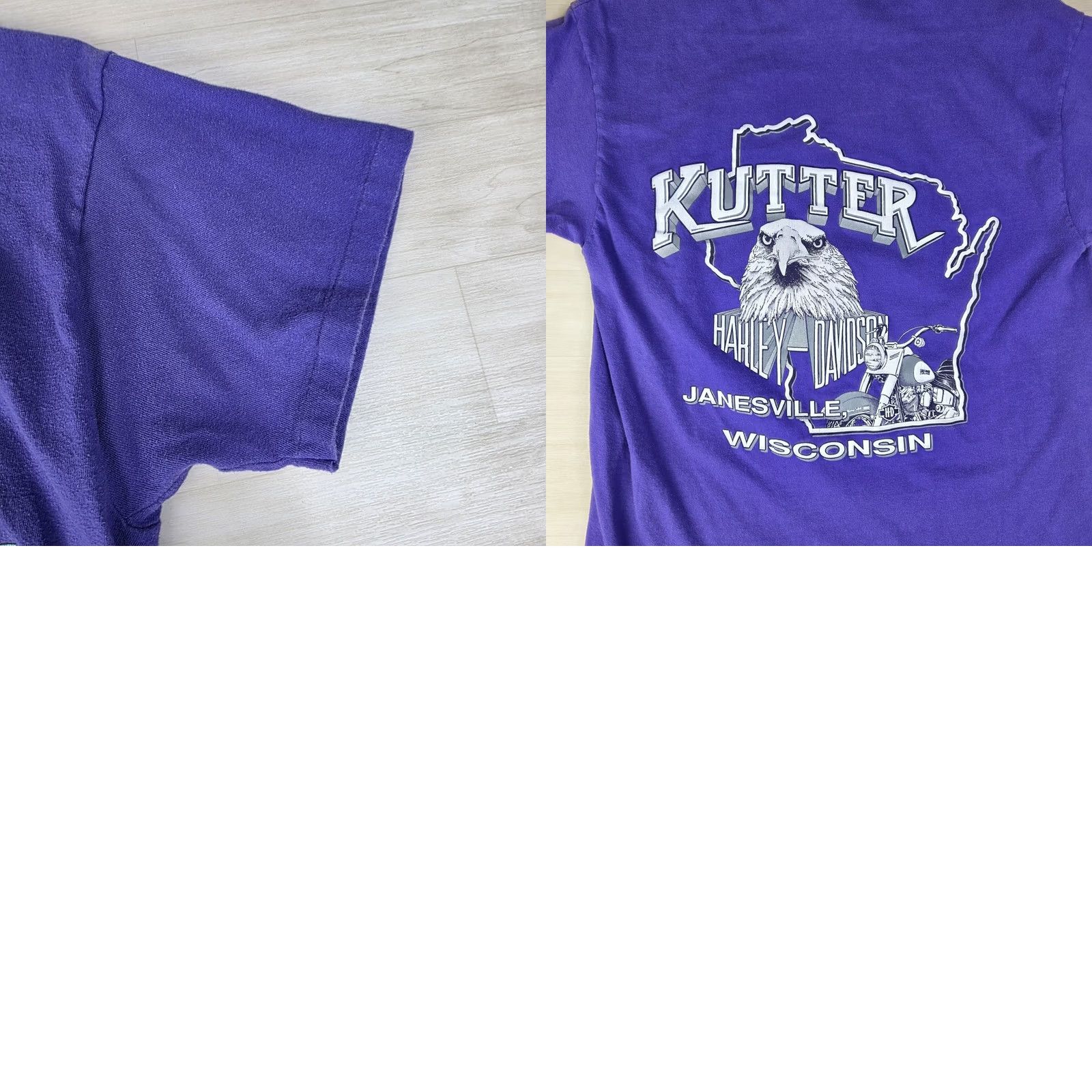 Hanes Harley Davidson In Full Color Single Stitch Shirt Purple Medium Mens T-Shirt Colorful Stitch Hanes Size US M / EU 48-50 / 2 - 8 Thumbnail