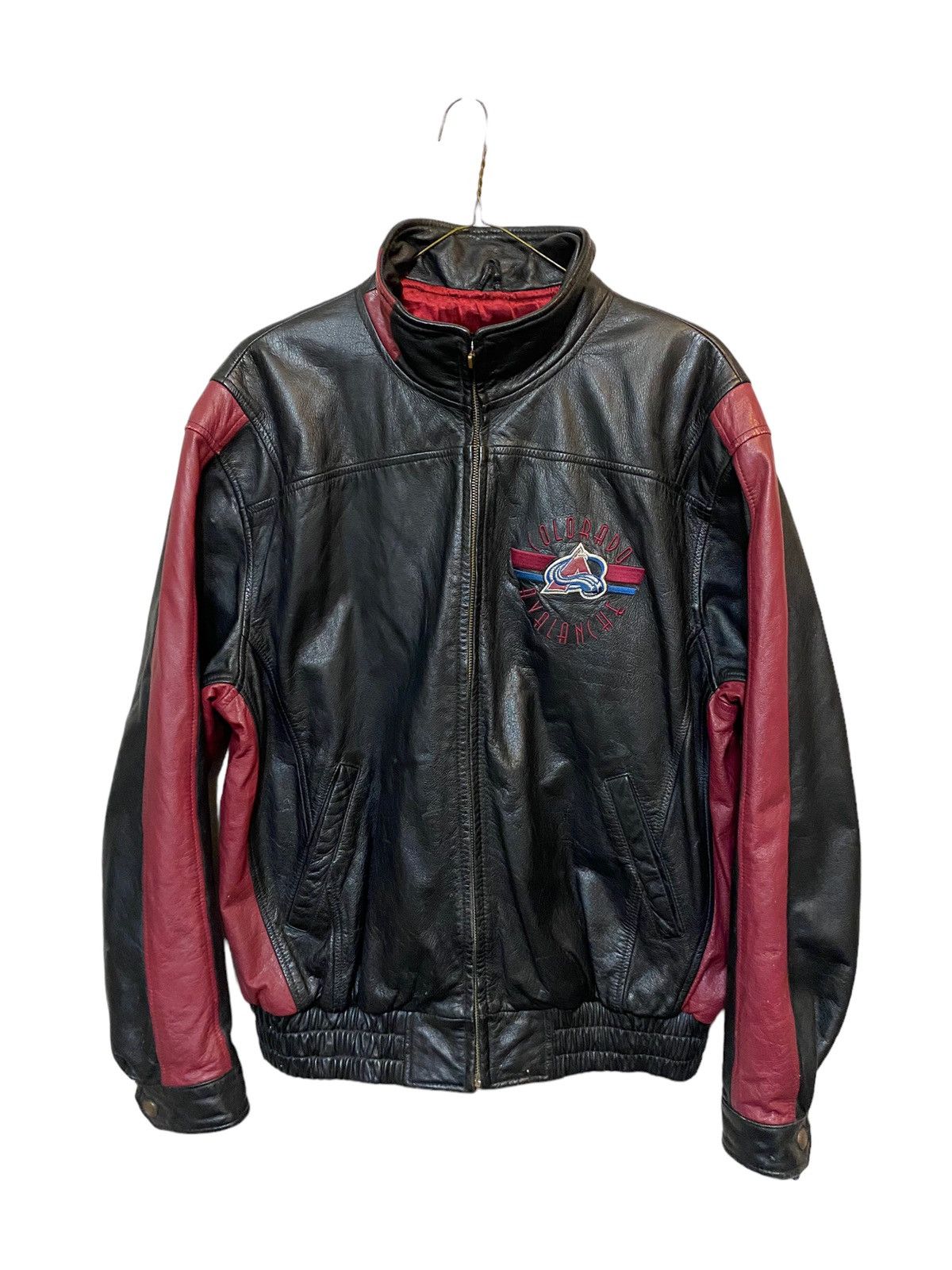 image of G Iii x Nhl Vintage Colorado Avalanche Nhl Giii Leather Jacket in Black, Men's (Size Large)