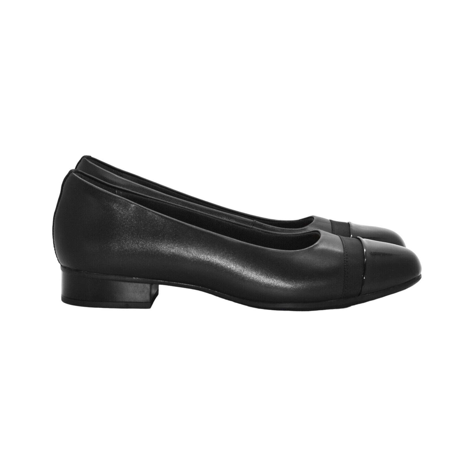 Clarks NEW CLARKS Juliet Monte Black Leather Patent Pump Shoes 10M Size US 10 / IT 40 - 2 Thumbnail