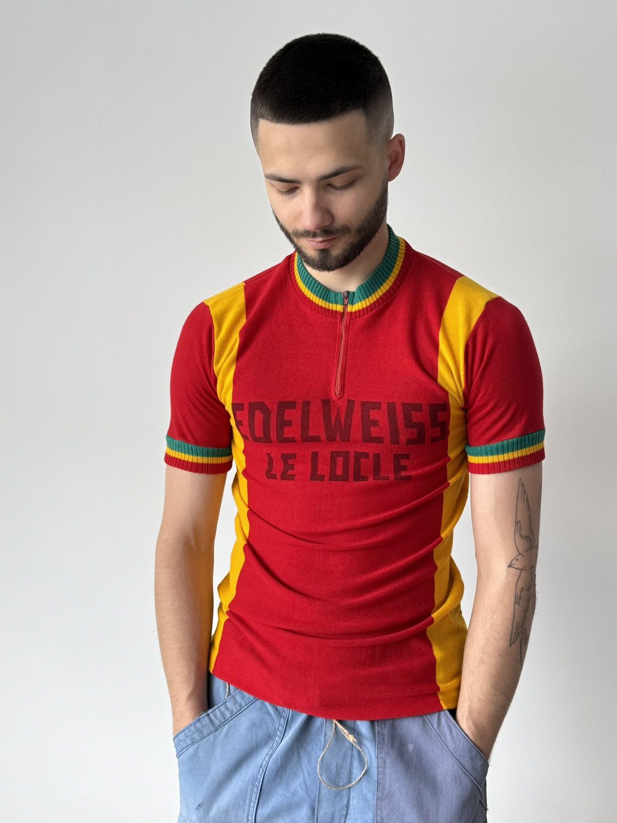 Vintage 1970s Vintage Swiss ‘Edelweiss Le Locle’Cycling Wool Jersey Size US M / EU 48-50 / 2 - 1 Thumbnail