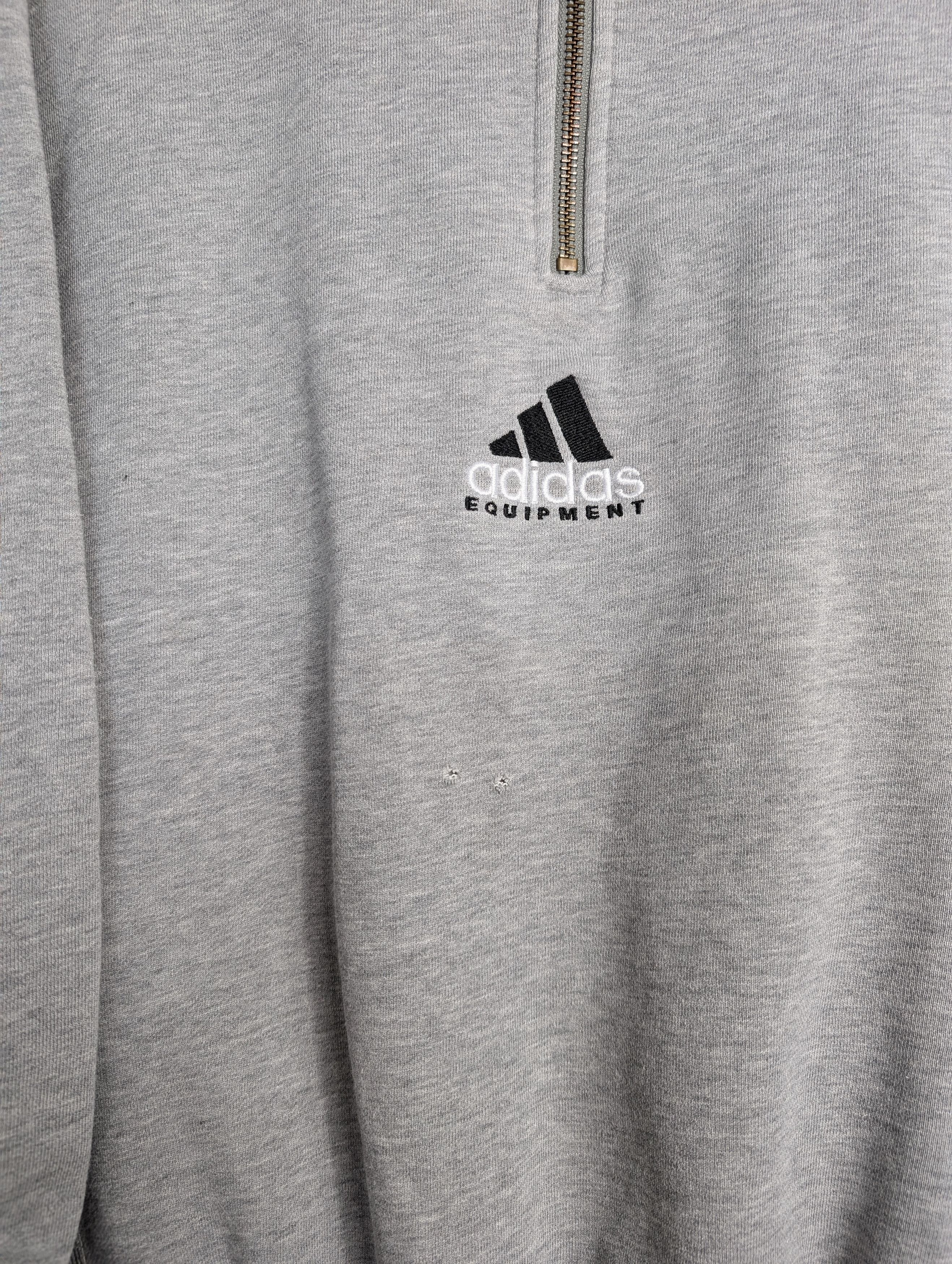 Adidas Vintage 90s Adidas Equipment 1/4 Zip Grey Sweatshirt Boxy Size US L / EU 52-54 / 3 - 6 Thumbnail