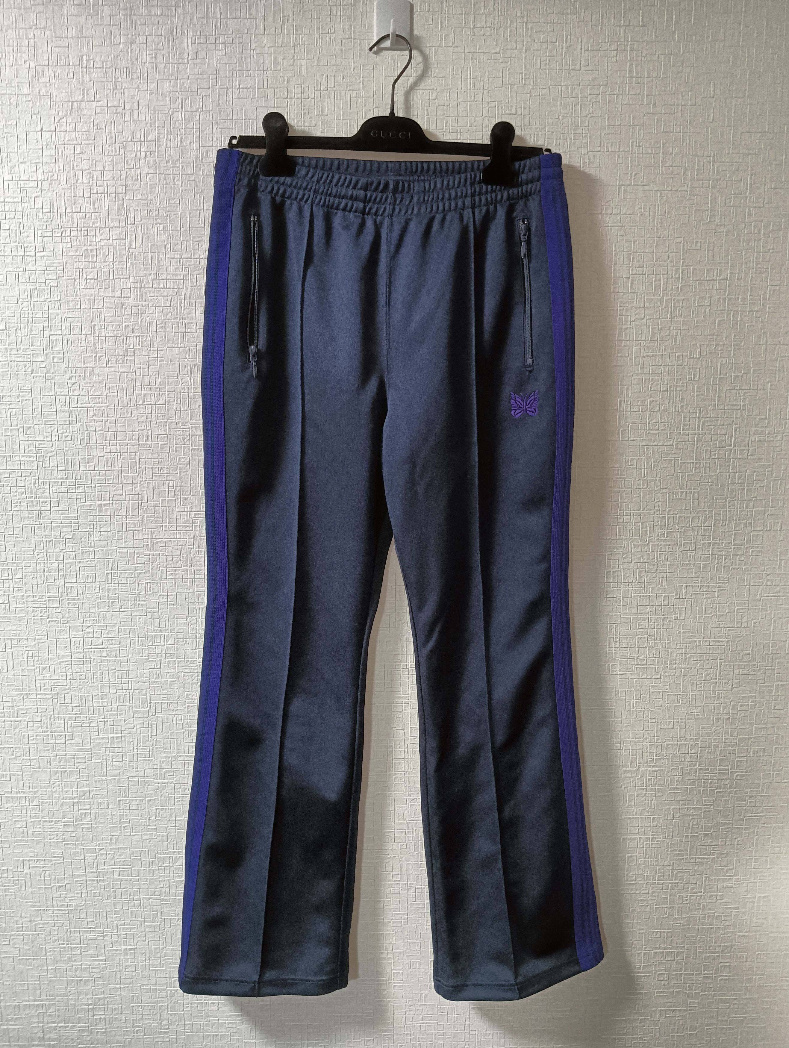 Pre-owned Needles Poly Smooth Track Pants In Navy