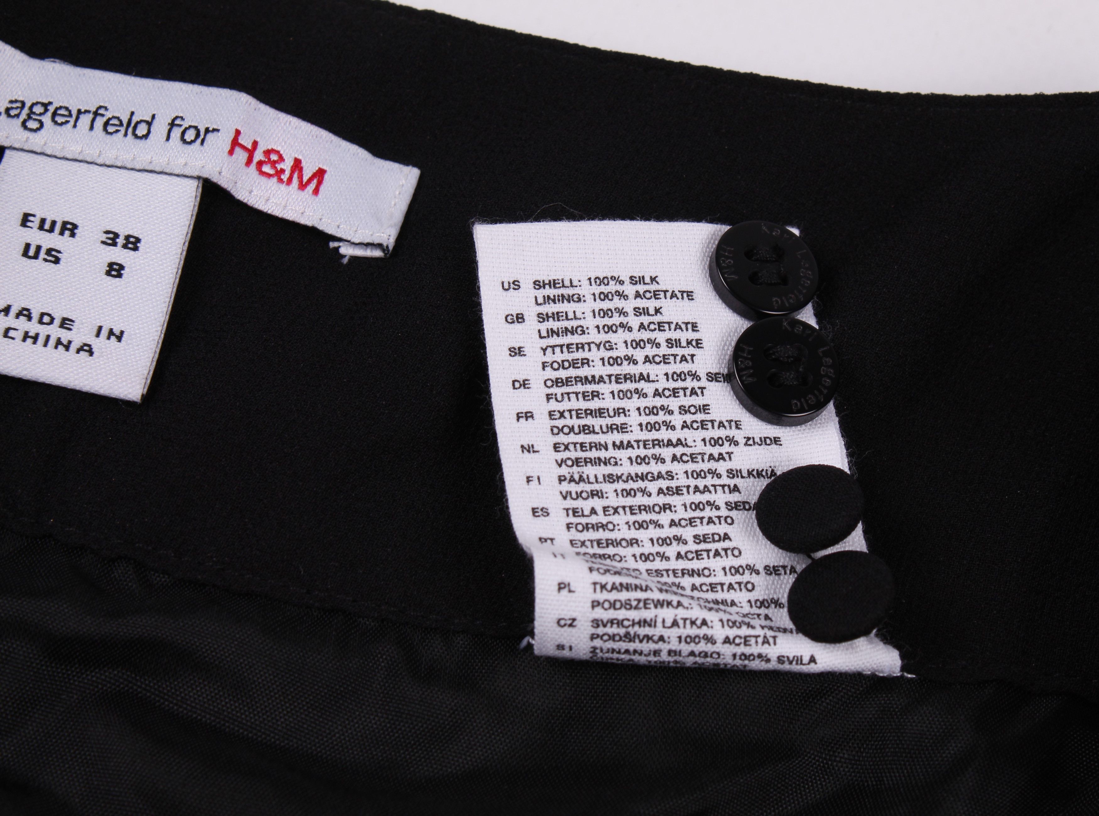 H&M × Karl Lagerfeld Vintage Karl Lagerfeld for H&M Silk Midi Flared Skirt Size 28" / US 6 / IT 42 - 8 Thumbnail