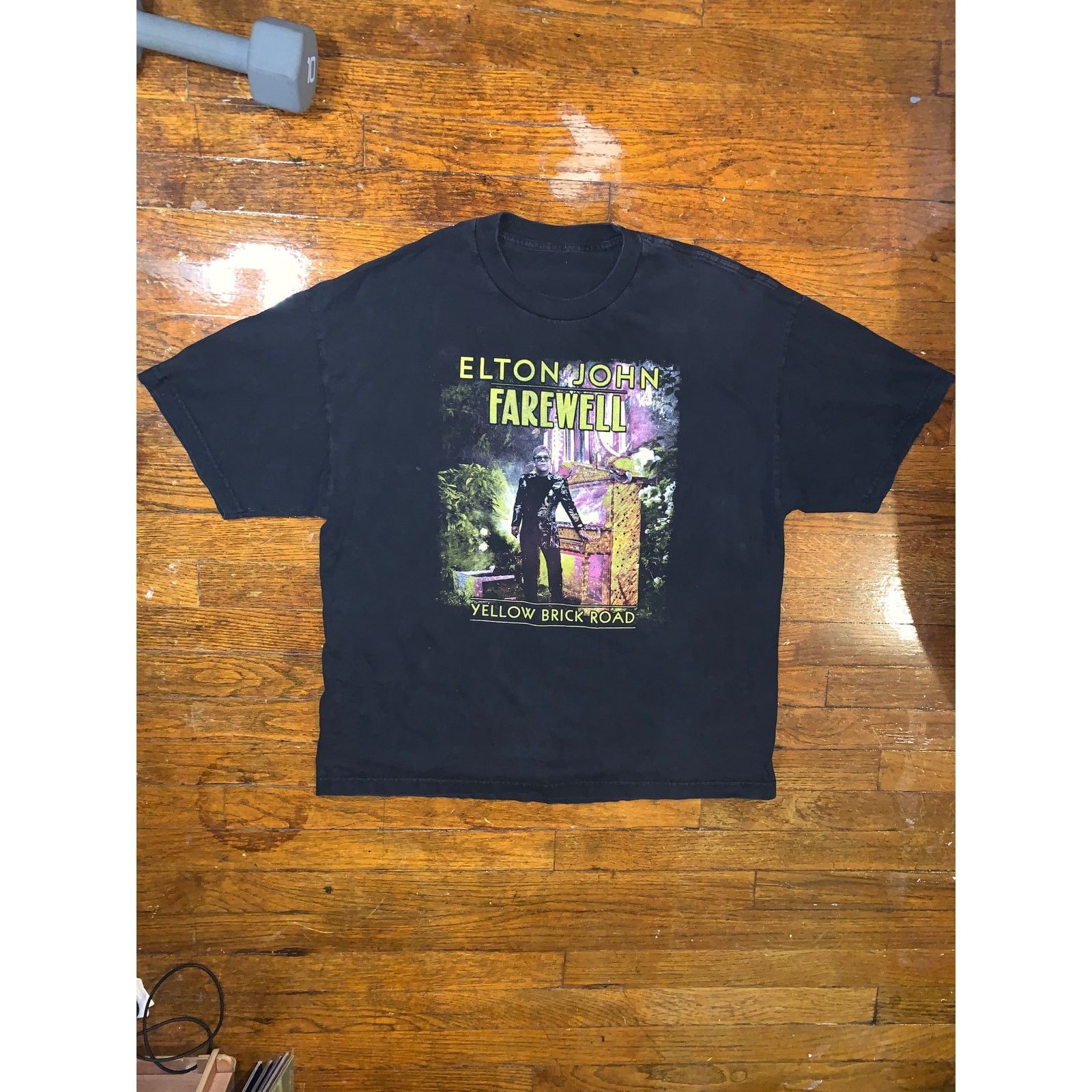 Band Tees Elton John Farewell Yellow Brick Road Tour T Shirt Black XL Size US L / EU 52-54 / 3 - 3 Thumbnail