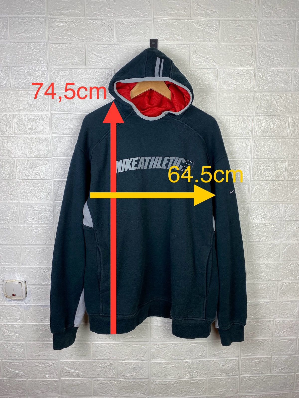 Nike × Vintage Vintage Nike Athletic 71 Hoodie Logo Size L Size US L / EU 52-54 / 3 - 2 Thumbnail