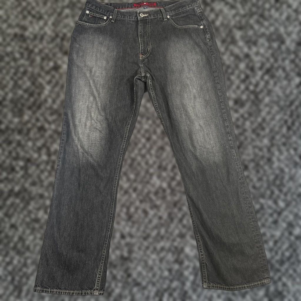 Tommy Hilfiger VINTAGE Tommy Hilfiger Jeans Men's Wide-Leg Denim Pants Size 38x32 Black Y2K Size US 38 / EU 54 - 1 Thumbnail