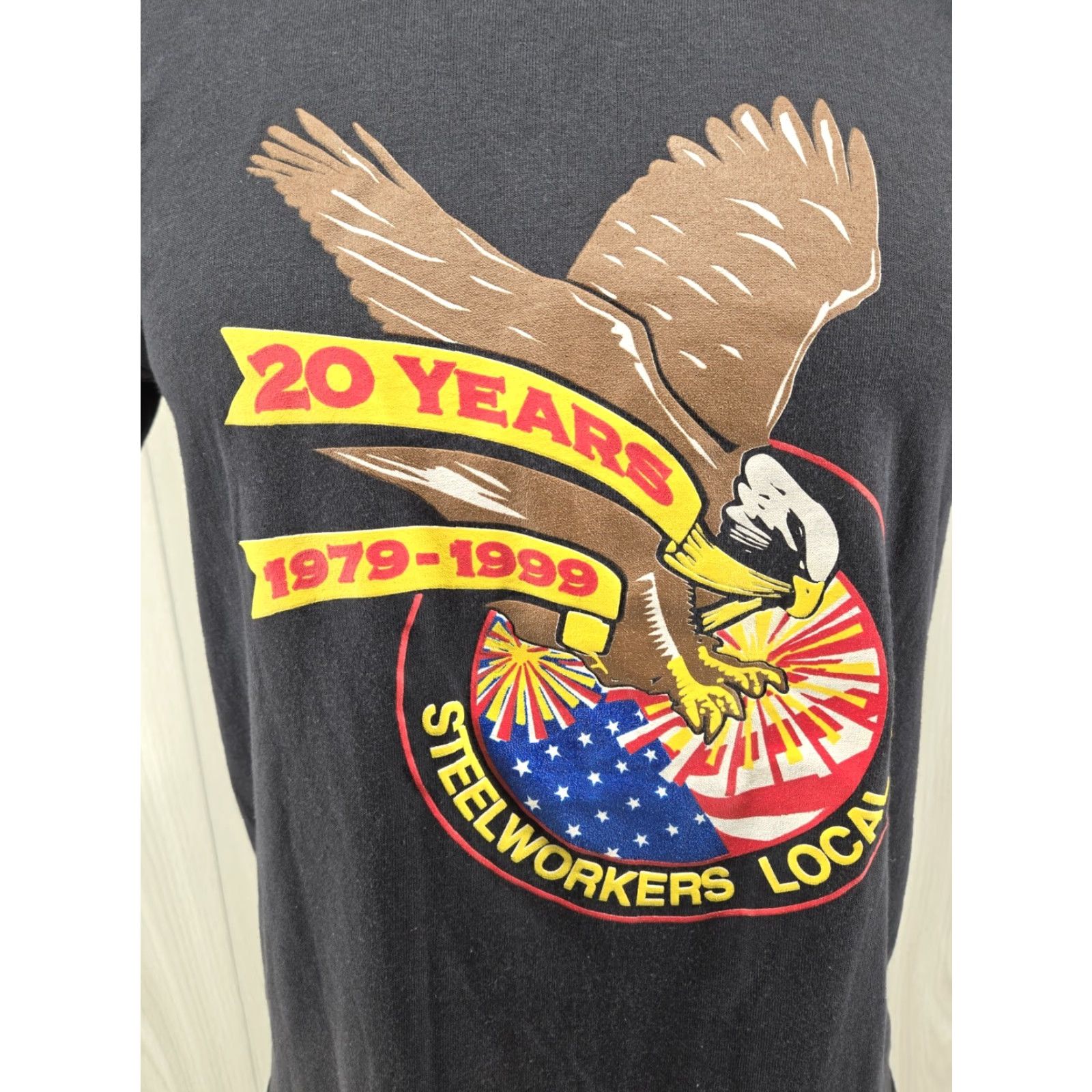 Vintage VINTAGE United Steelworkers Local 481 20 Year T Shirt Men’s Medium Black Shirt Mens Size M Black Graphic Print Windjammer United States Ironed? Size US M / EU 48-50 / 2 - 2 Thumbnail