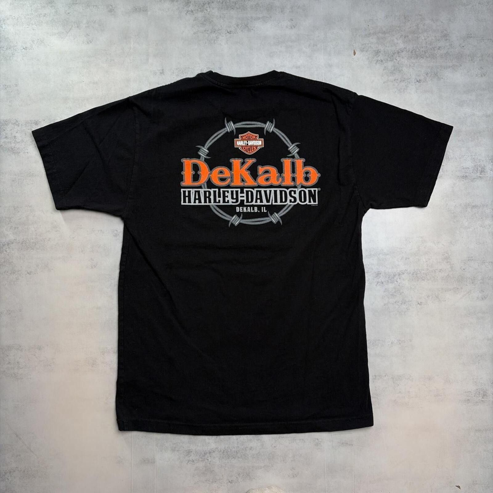 Harley Davidson Y2K Black Harley Davidson Grunge Biker T-Shirt Size US L / EU 52-54 / 3 - 1 Thumbnail