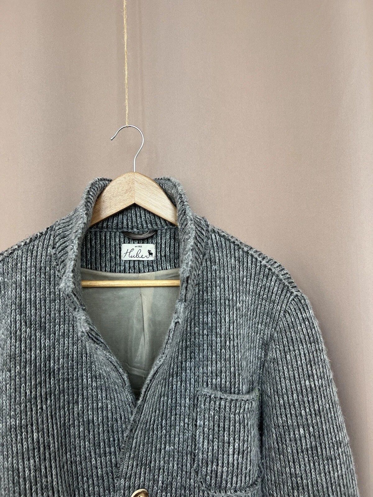 Other Huber Wool Knit Cardigan Mens Size 56 or L Heavy Sweater Size US L / EU 52-54 / 3 - 10 Thumbnail