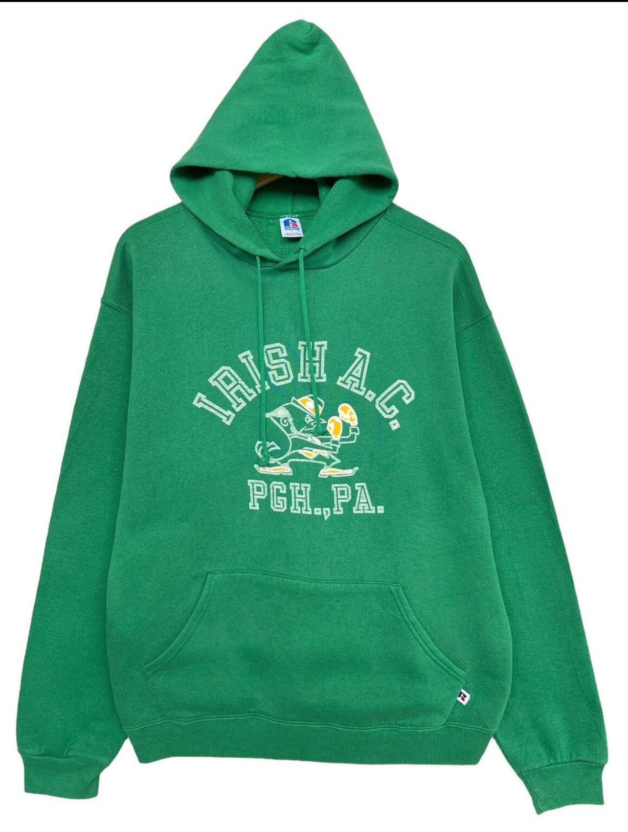 Russell Athletic × Vintage Vintage 90s Notre Dame Irish SunFaded Russell Hoodie Size US M / EU 48-50 / 2 - 1 Thumbnail
